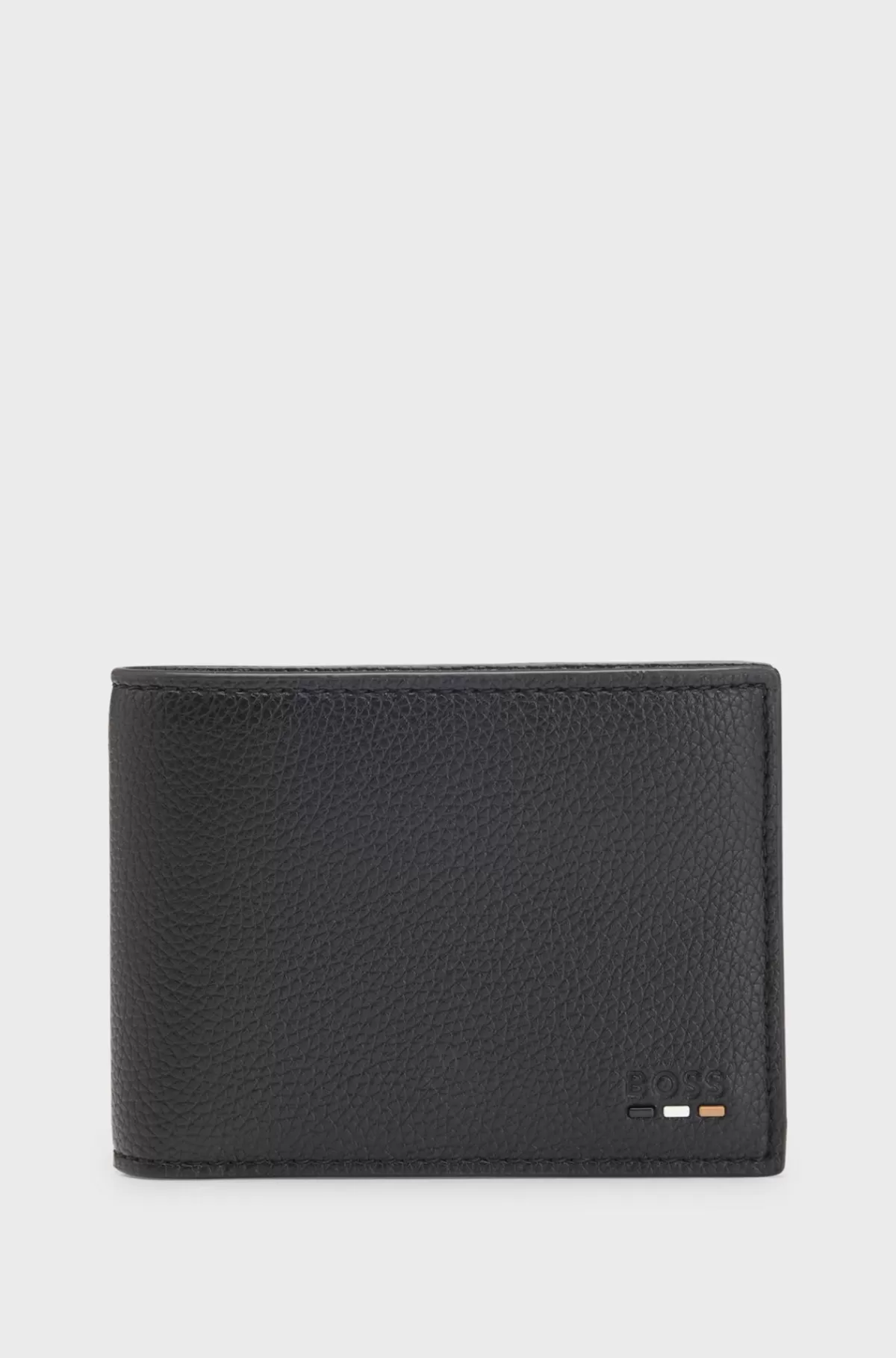 HUGO BOSS Pung I Imiteret Kornet Læder Med Logo Og Signaturstribe Sort Best Sale
