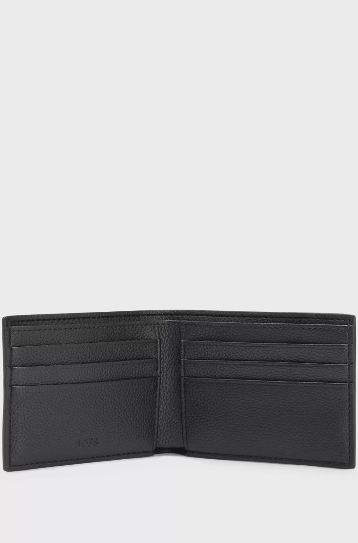 HUGO BOSS Pung I Imiteret Kornet Læder Med Logo Og Signaturstribe Sort Best Sale