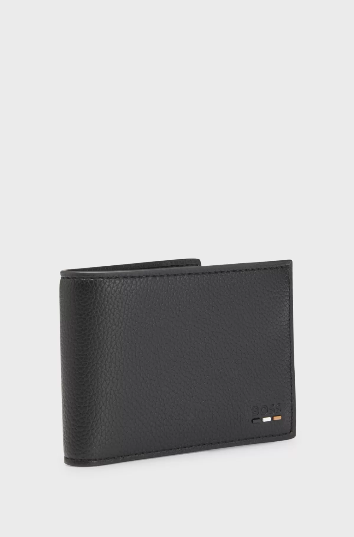 HUGO BOSS Pung I Imiteret Kornet Læder Med Logo Og Signaturstribe Sort Best Sale