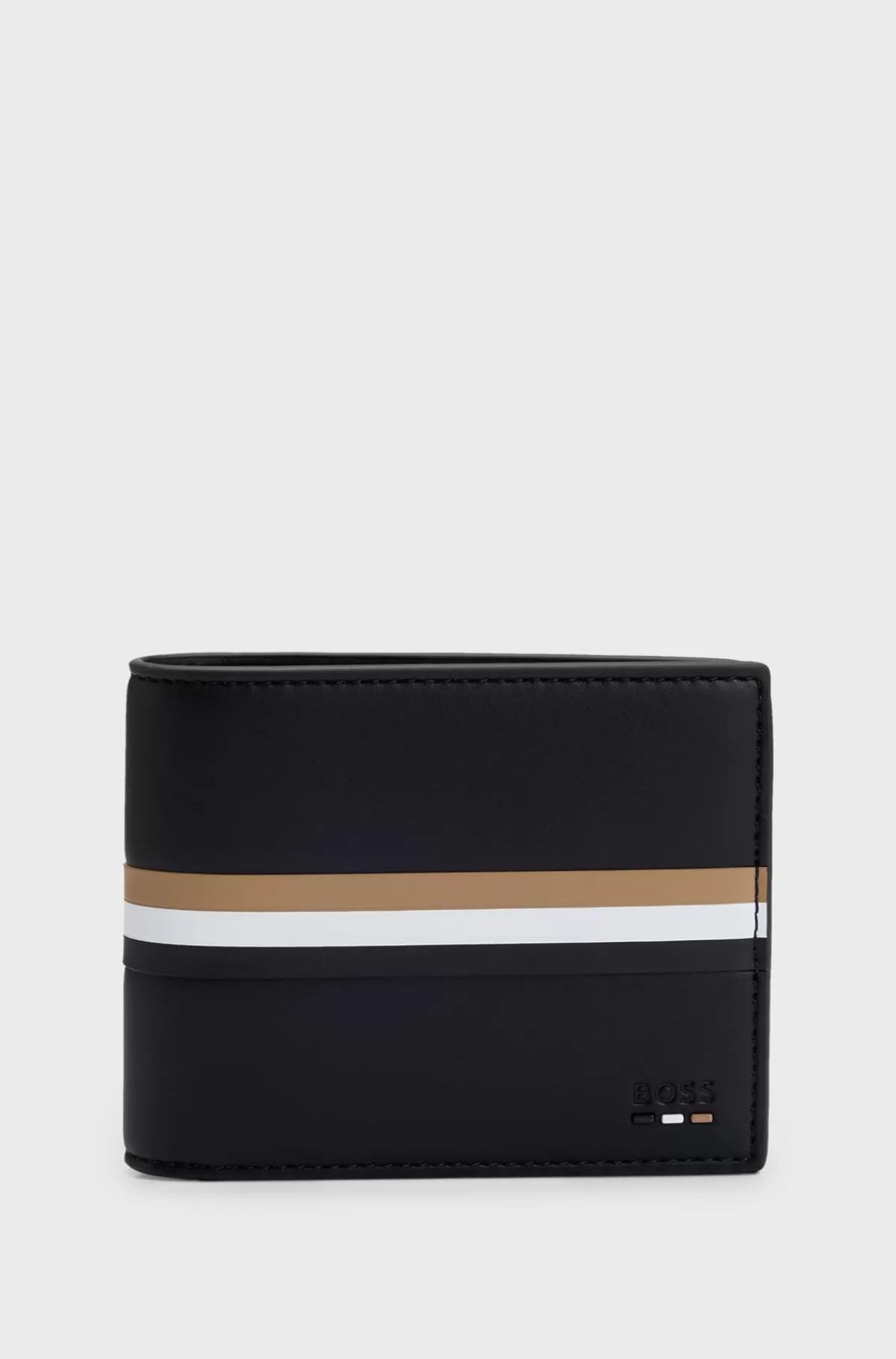HUGO BOSS Pung I Imiteret Læder Med Signaturstribe Og Branding Sort Store