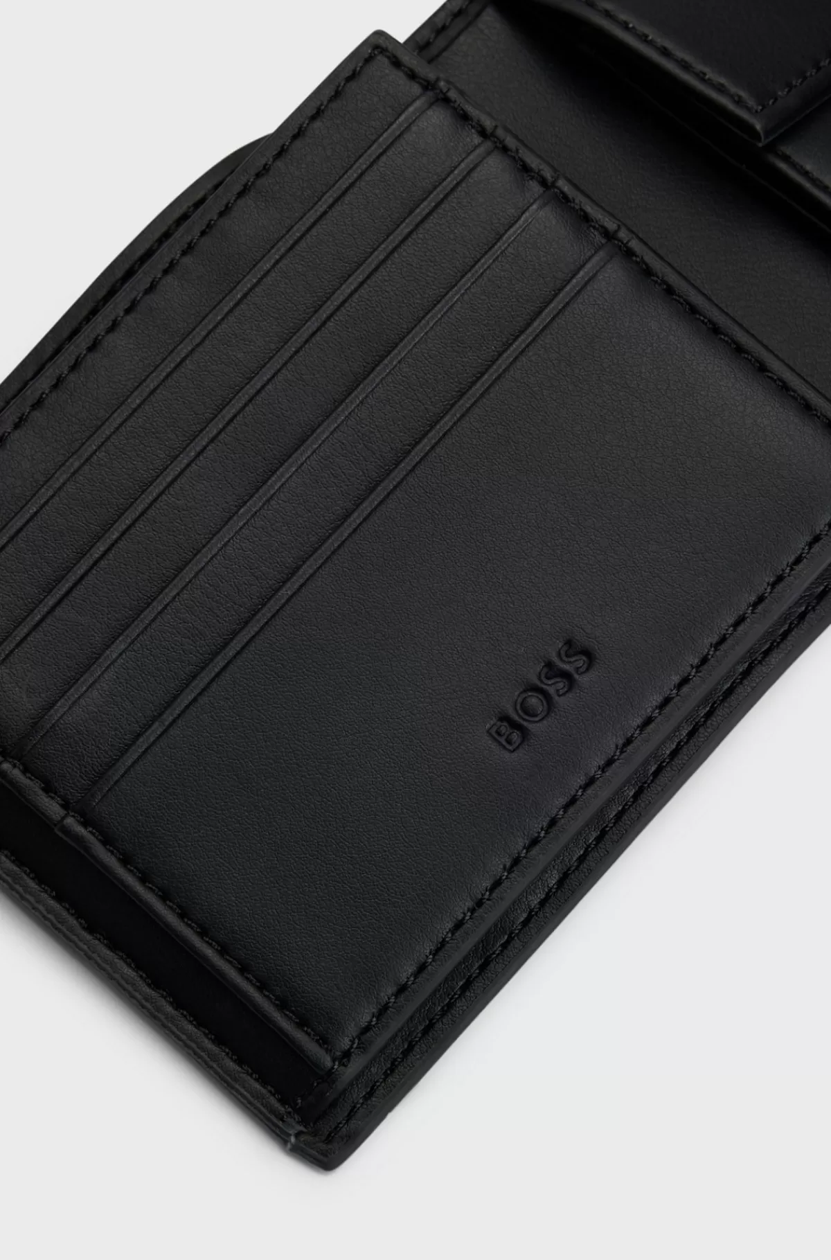 HUGO BOSS Pung I Imiteret Læder Med Signaturstribe Og Branding Sort Store