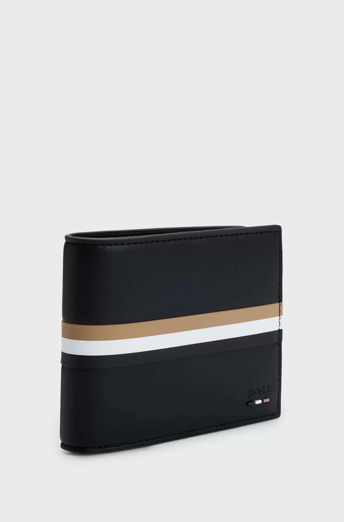 HUGO BOSS Pung I Imiteret Læder Med Signaturstribe Og Branding Sort Store