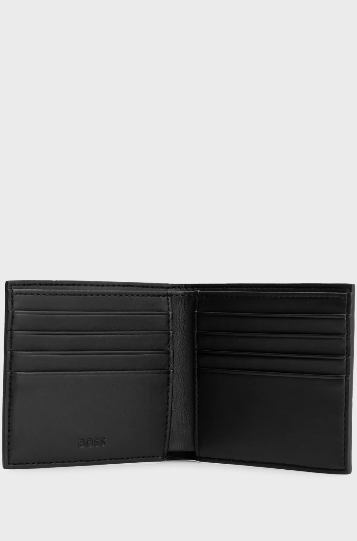 HUGO BOSS Pung I Imiteret Læder Med Signaturstribe Og Poleret Metal Sort Discount
