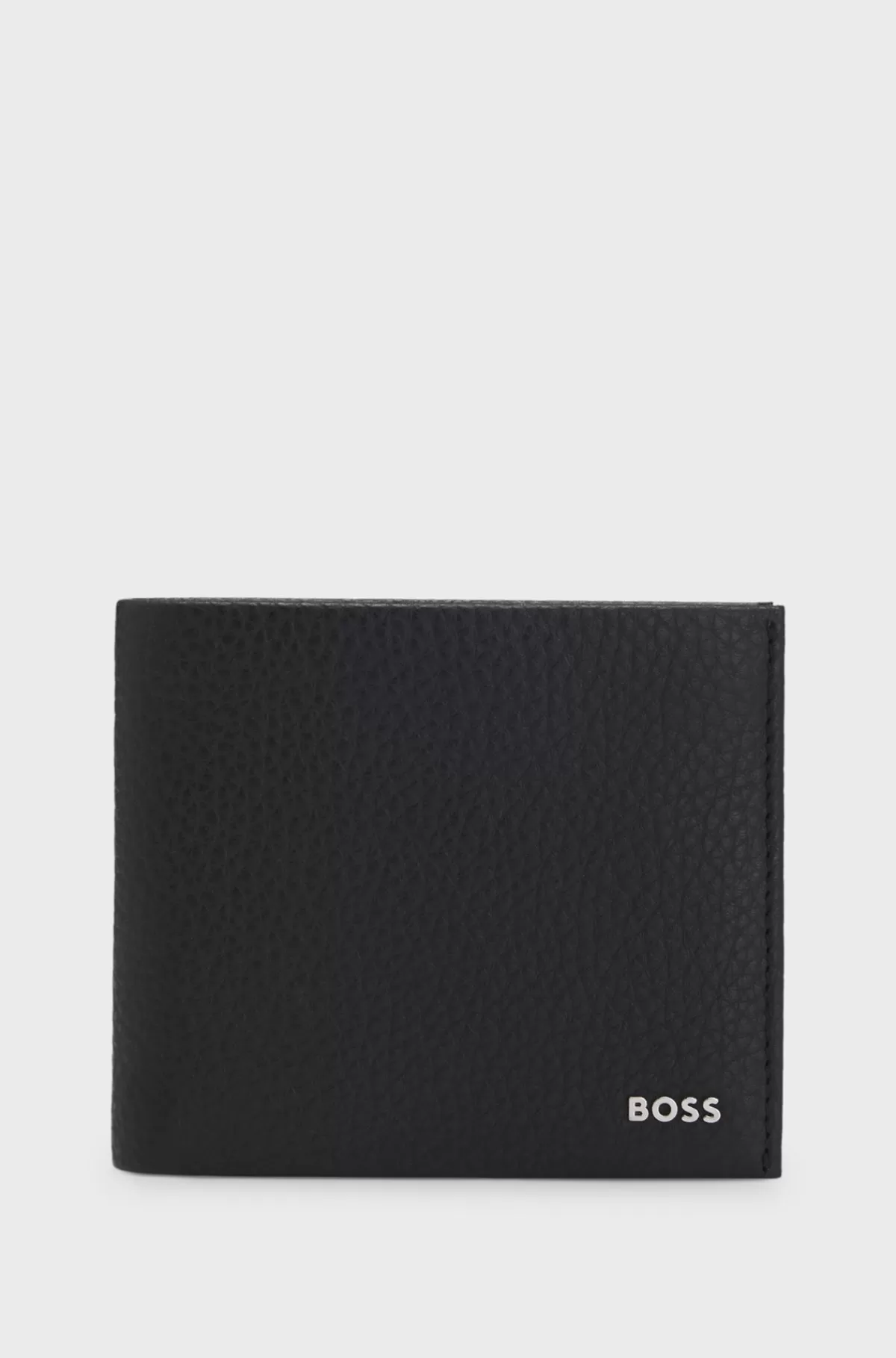 HUGO BOSS Pung I Kornet Læder Med Polerede Logobogstaver Sort Best