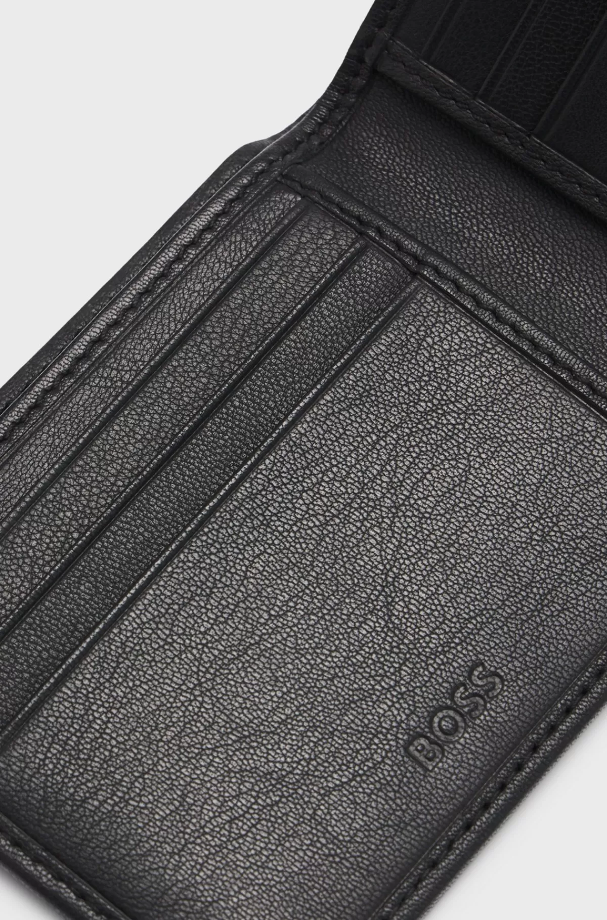 HUGO BOSS Pung I Læder Med Struktur Og Logoprægning Sort Sale