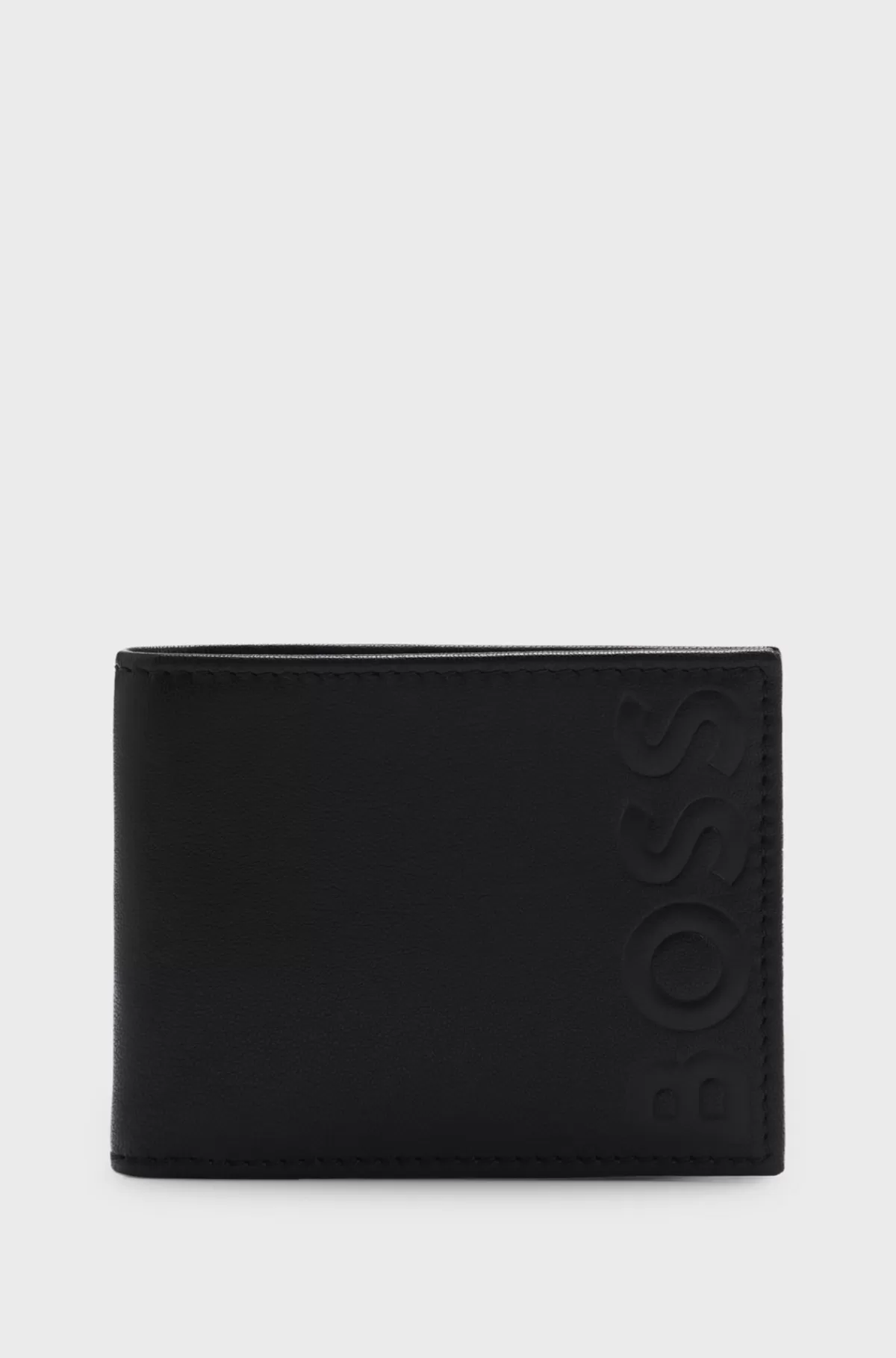 HUGO BOSS Pung I Læder Med Struktur Og Logoprægning Sort Sale