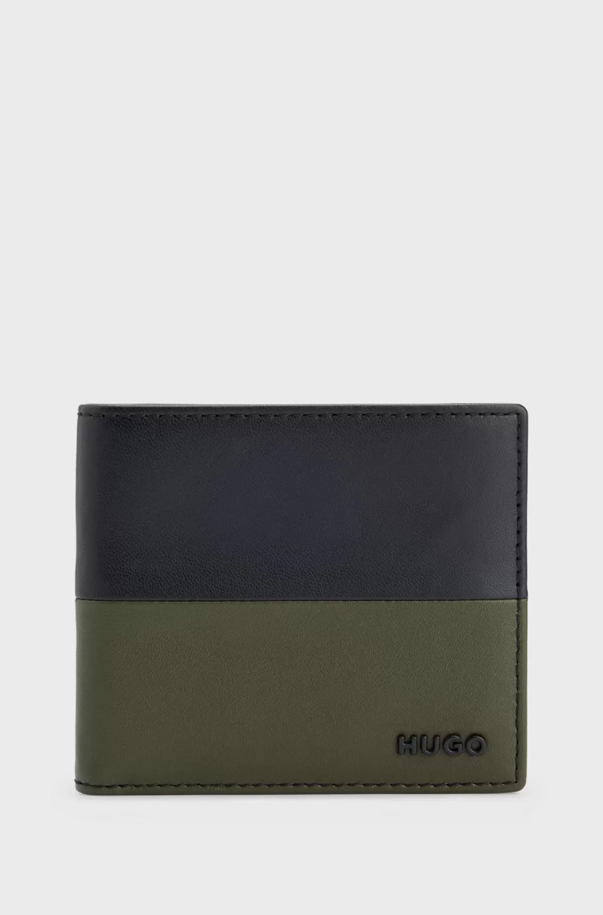 HUGO BOSS Pung I Nappalæder Med To Farver Og Logobogstaver Sort Outlet