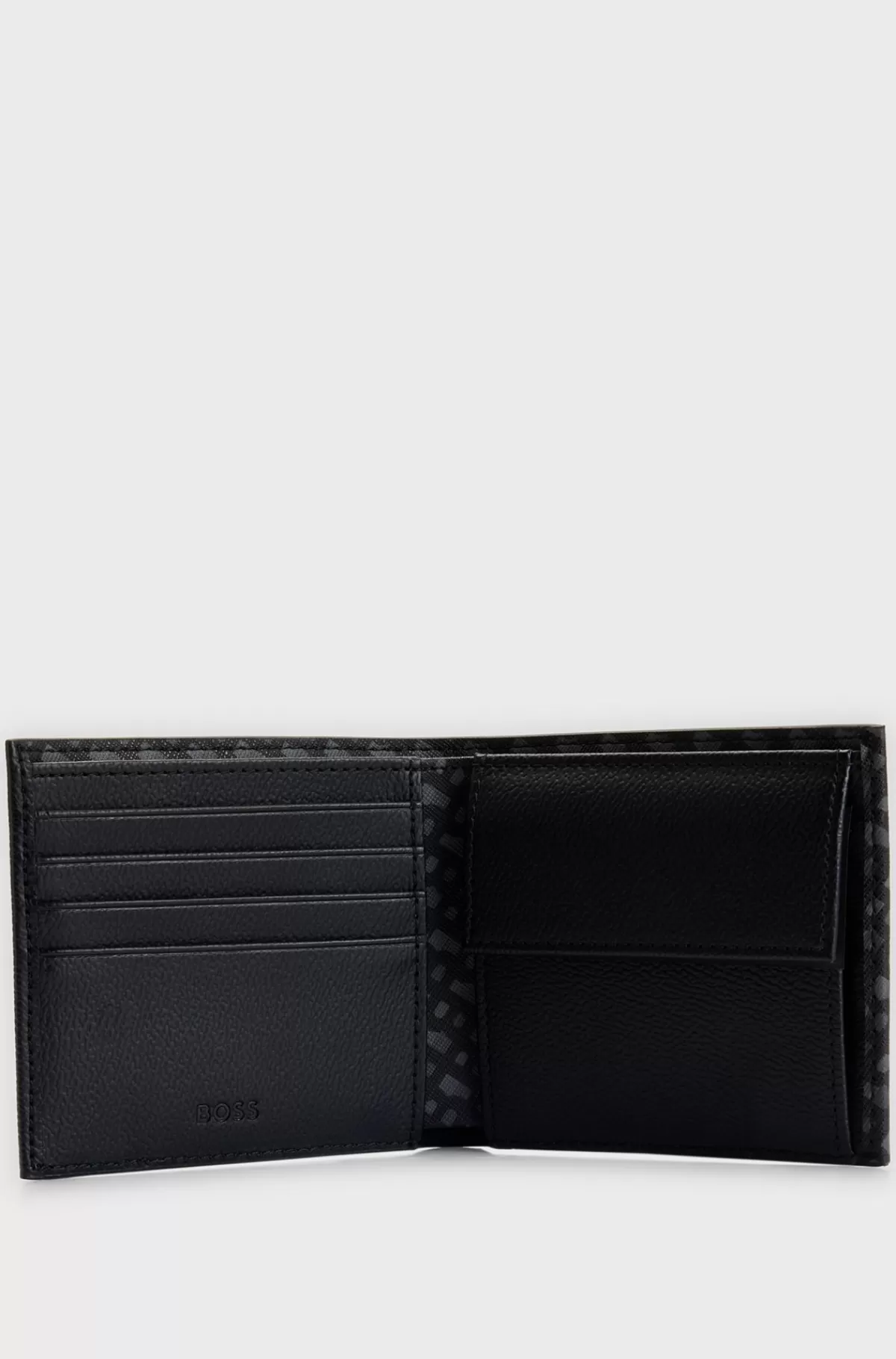 HUGO BOSS Pung Med Monogrampanel Og Logo I Sølvfolie Sort Clearance