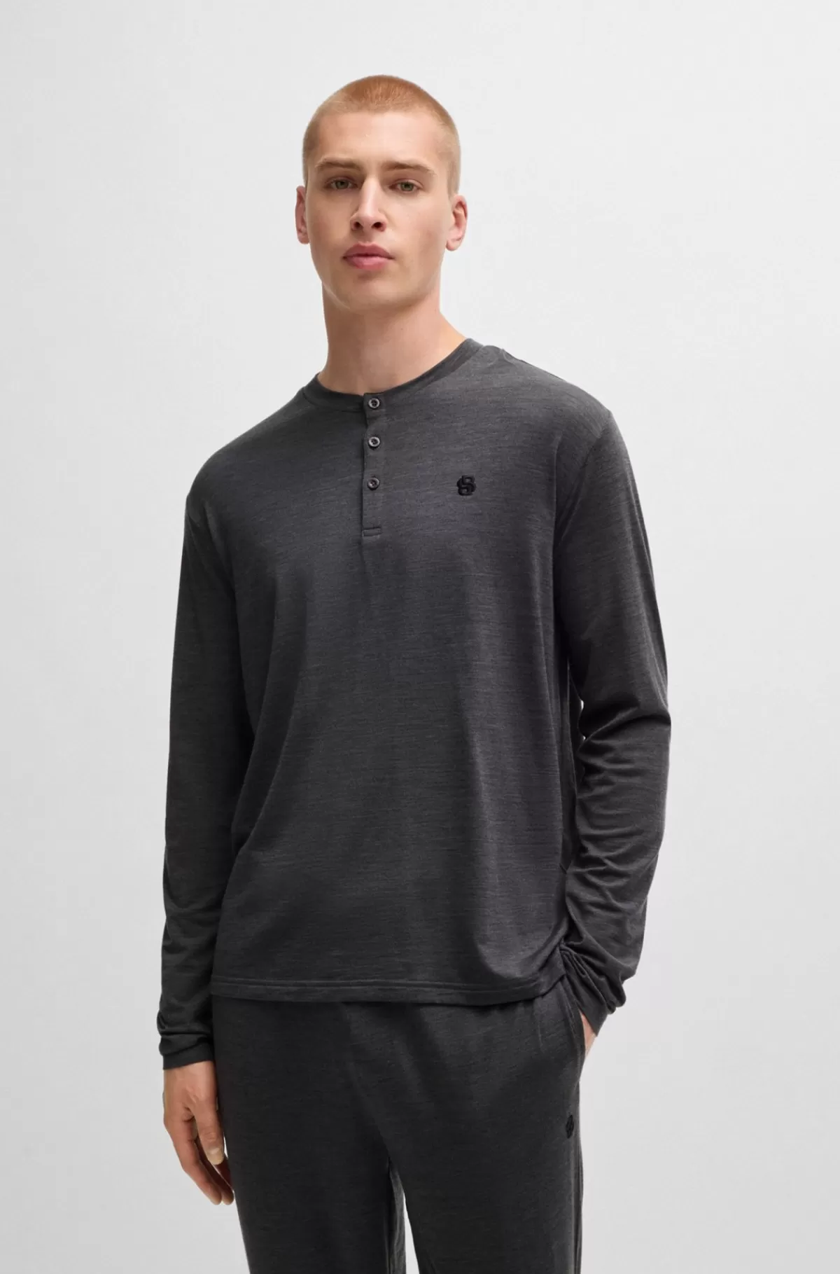 HUGO BOSS Pyjamas Med Regular Fit Og Dobbelt B-monogrammer Grå Hot