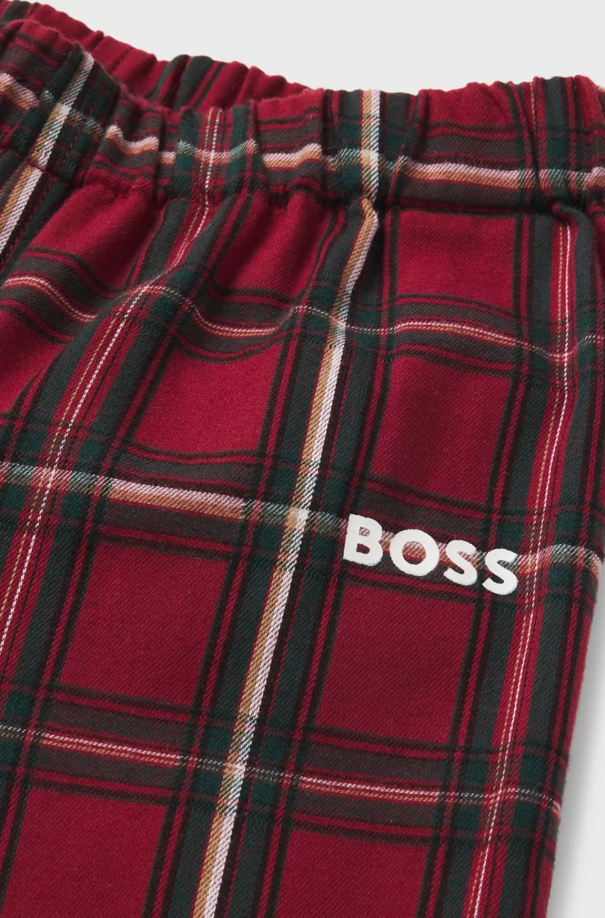 HUGO BOSS Pyjamas Til Børn I Bomuld Med Ternet Mønster Og Logo Mørkerød Cheap