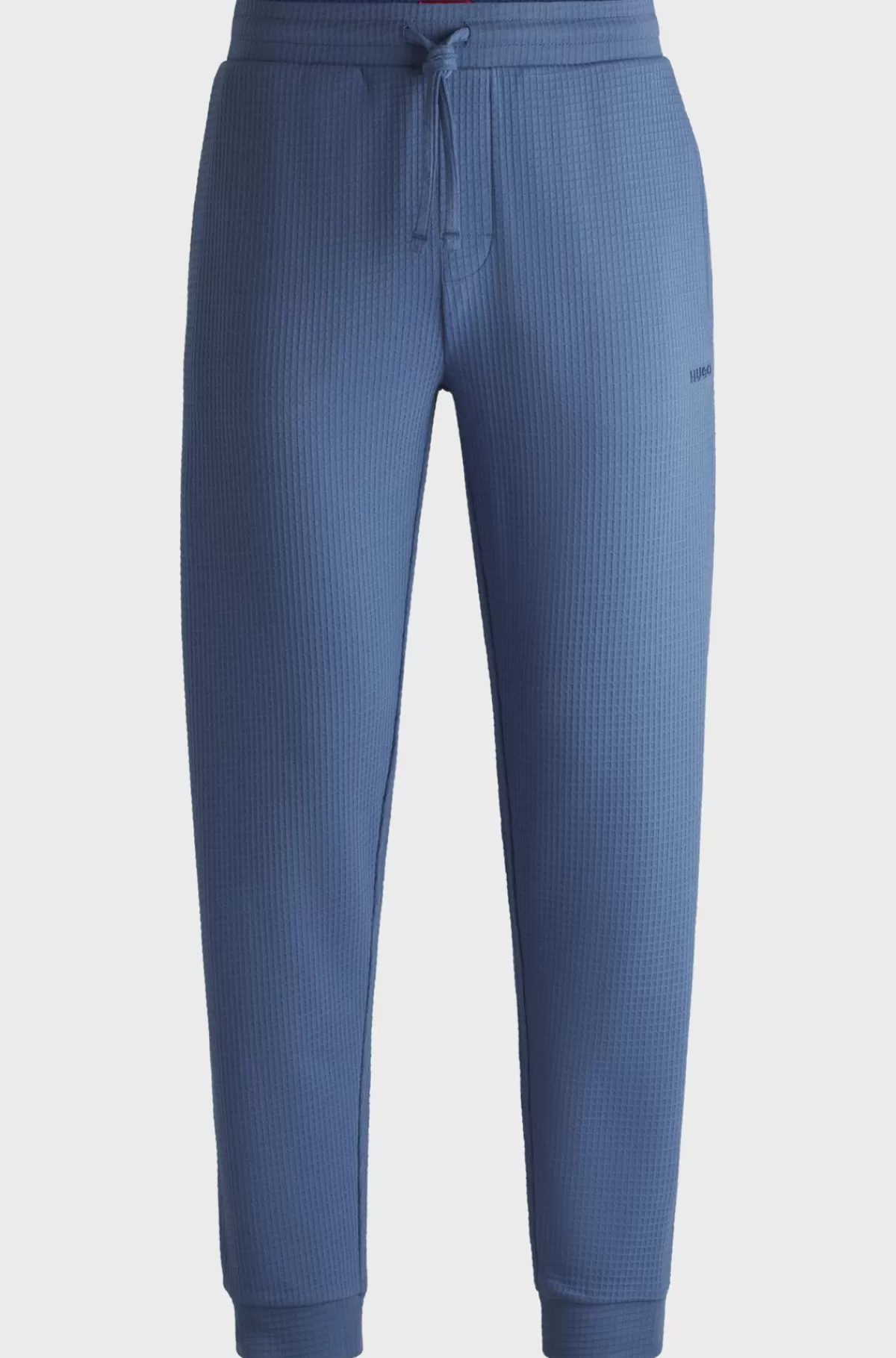HUGO BOSS Pyjamasbukser I Bomuldsblanding Med Broderet Logo Blå Flash Sale