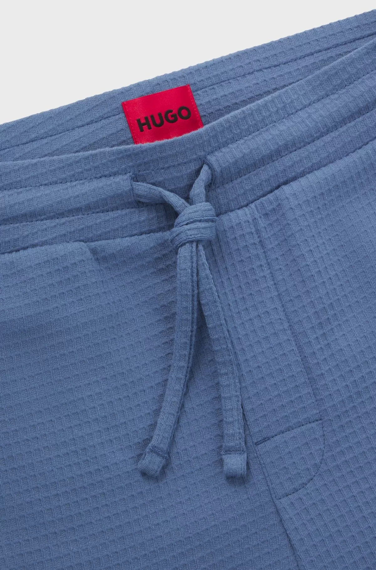HUGO BOSS Pyjamasbukser I Bomuldsblanding Med Broderet Logo Blå Flash Sale
