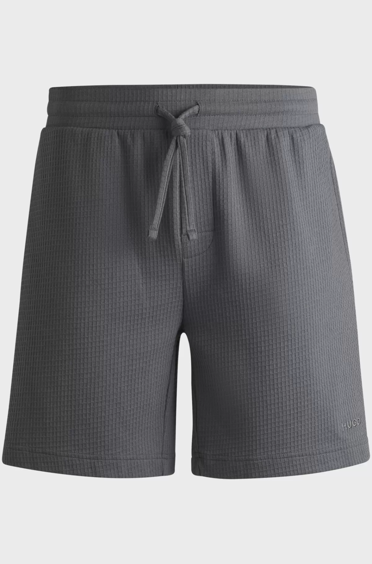 HUGO BOSS Pyjamasshorts I Bomuldsblanding Med Broderet Logo Grå Outlet