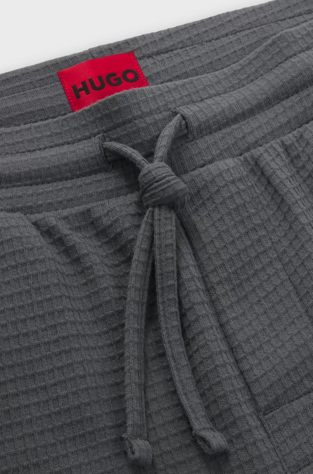HUGO BOSS Pyjamasshorts I Bomuldsblanding Med Broderet Logo Grå Outlet