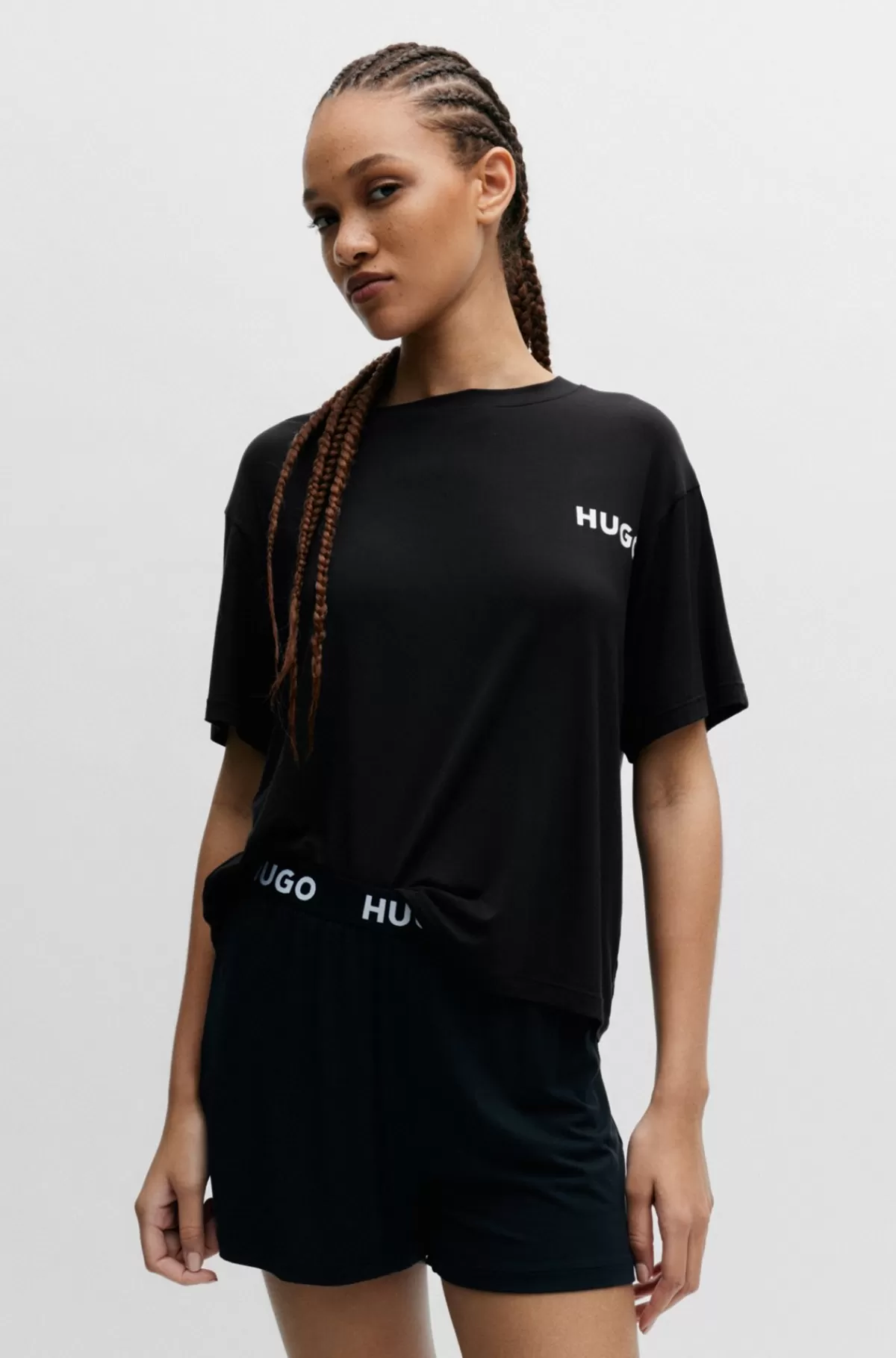 HUGO BOSS Pyjamas-T-shirt Med Relaxed Fit Og Logoprint Sort Best Sale