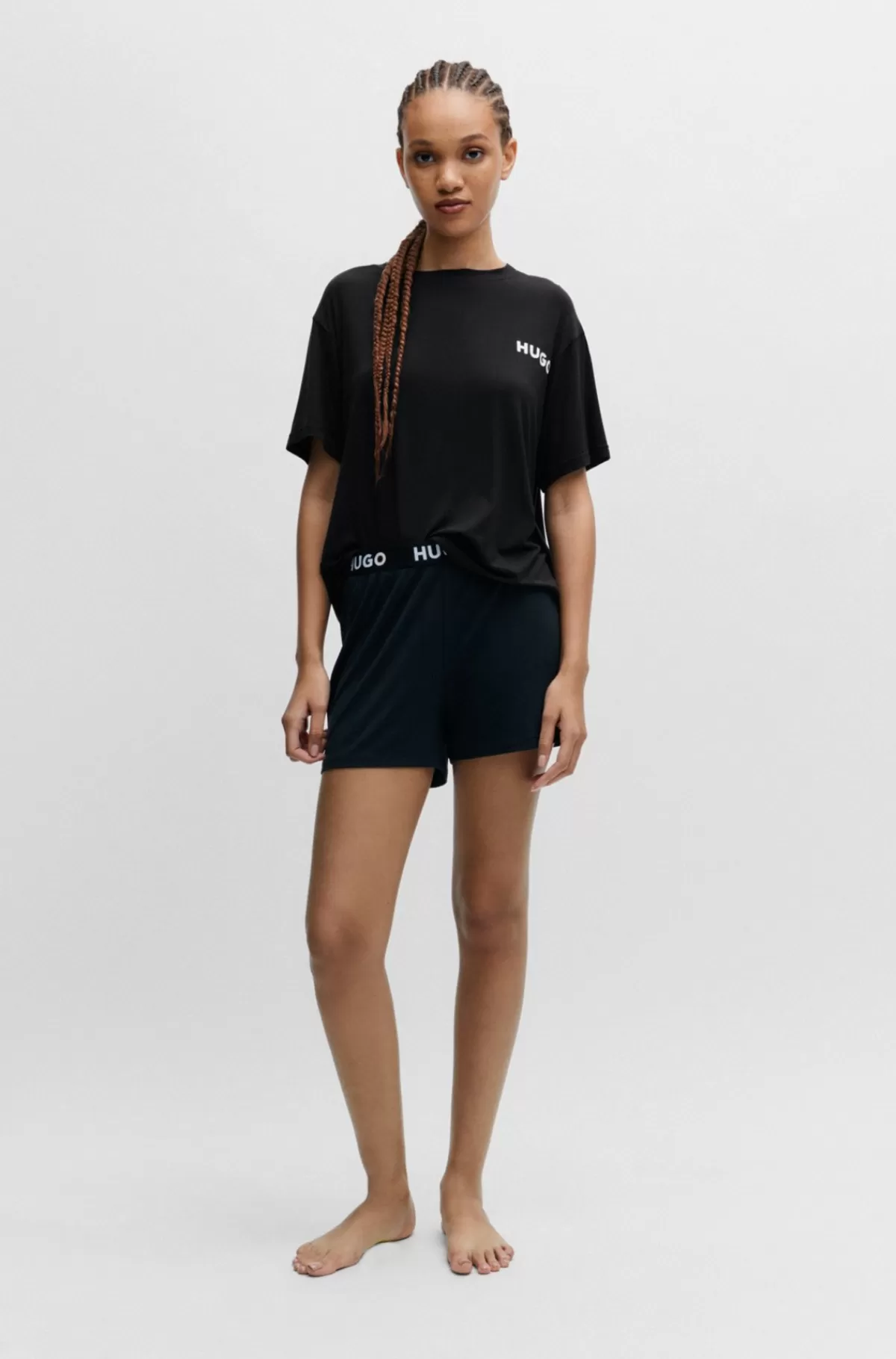 HUGO BOSS Pyjamas-T-shirt Med Relaxed Fit Og Logoprint Sort Best Sale