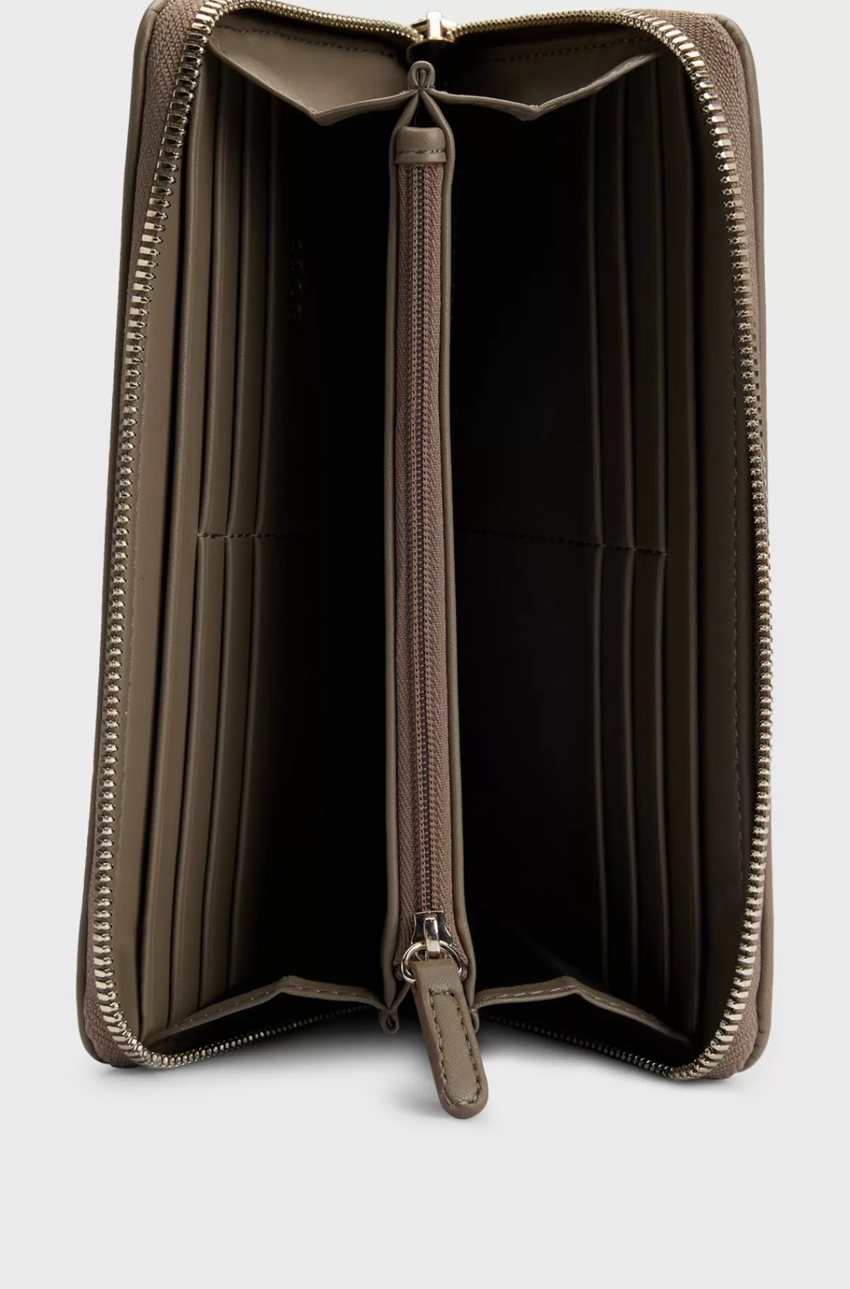 HUGO BOSS Quiltet Pung I Imiteret Læder Med Dobbelt B-monogram Brun New
