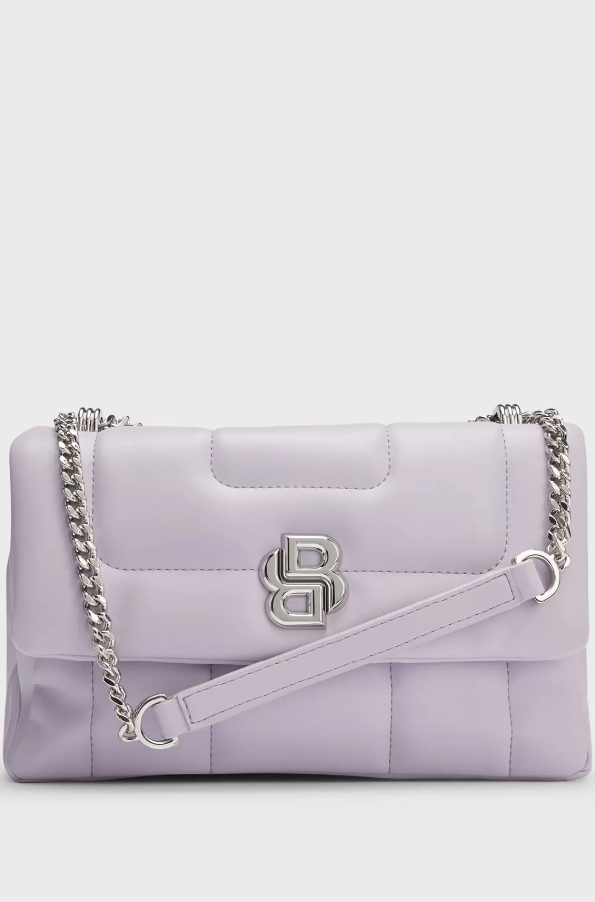 HUGO BOSS Quiltet Skuldertaske Med Dobbelt B-monogram I Metal Lyslilla Cheap