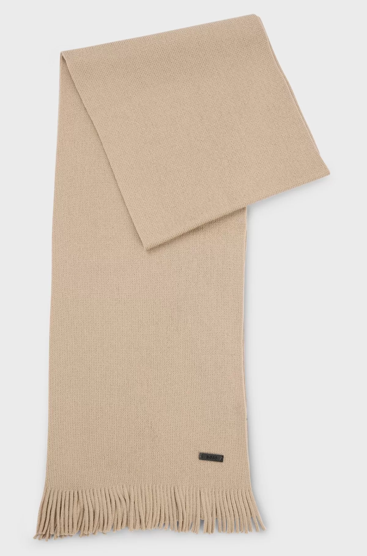 HUGO BOSS Raschelstrikket Tørklæde I Responsible Ny Uld Lys beige Best Sale