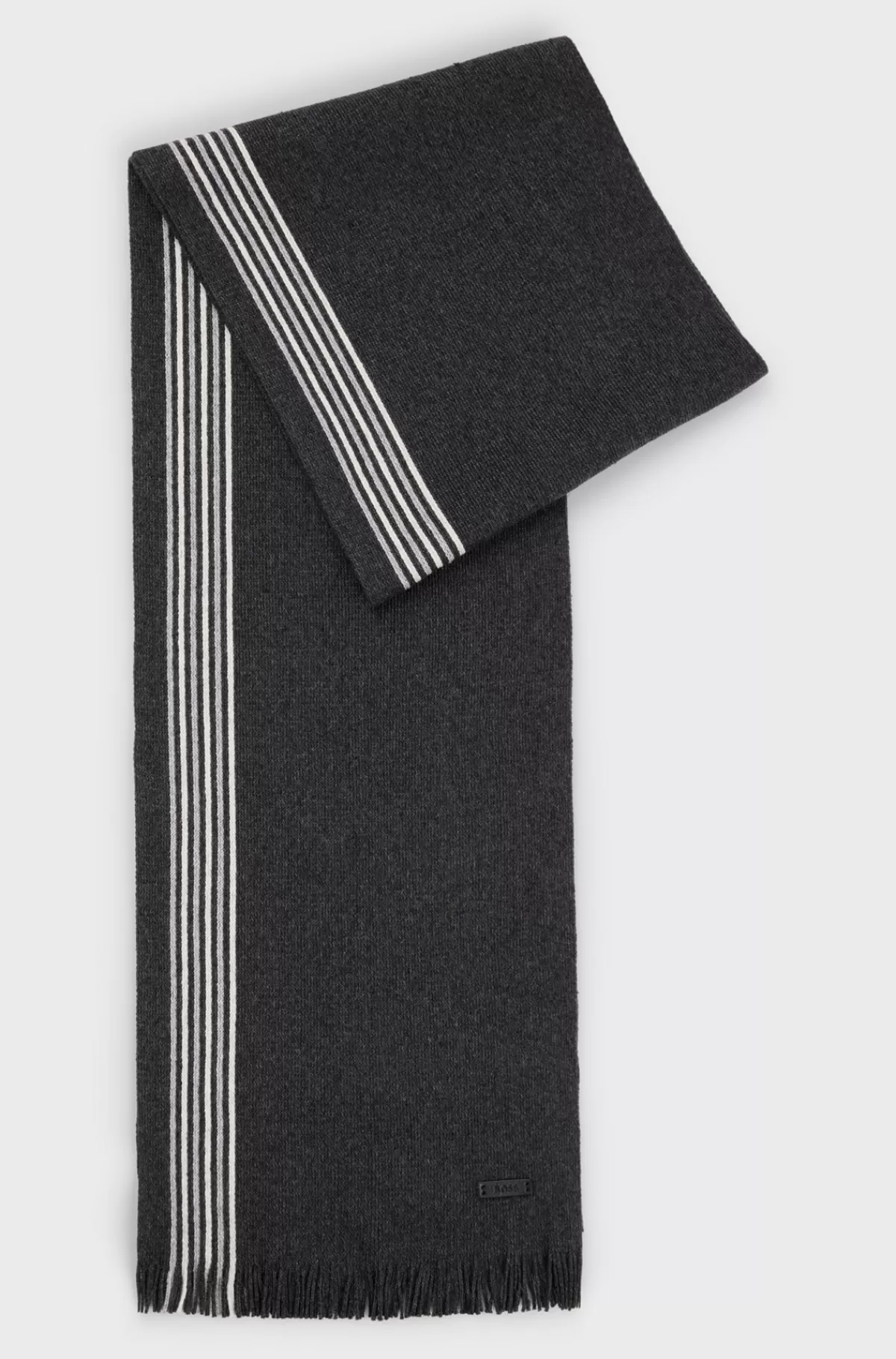 HUGO BOSS Raschelstrikket Tørklæde Og Hue I Gaveæske Grå Clearance