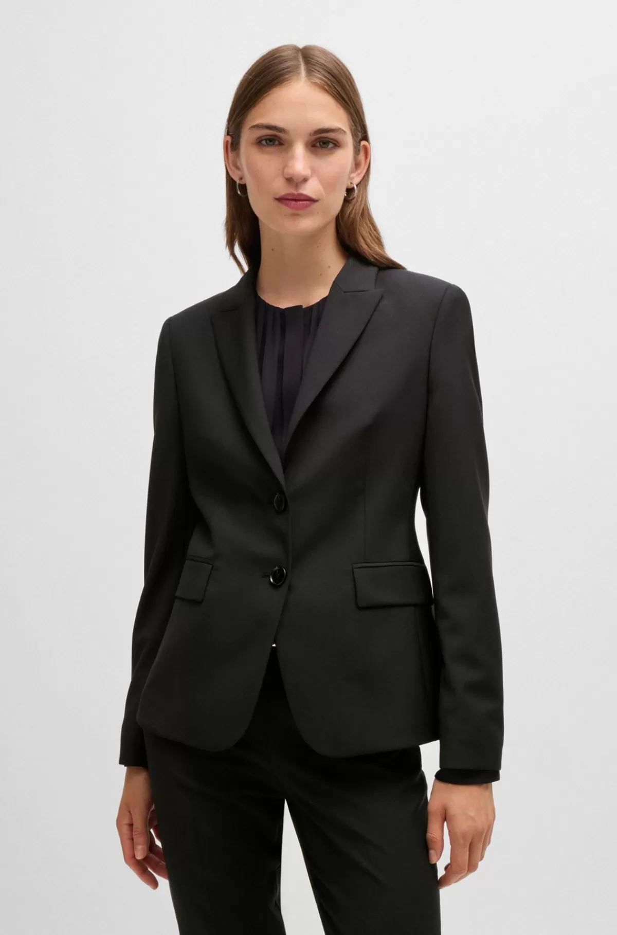 HUGO BOSS Regular Fit Blazer I Ny Uld Sort Outlet