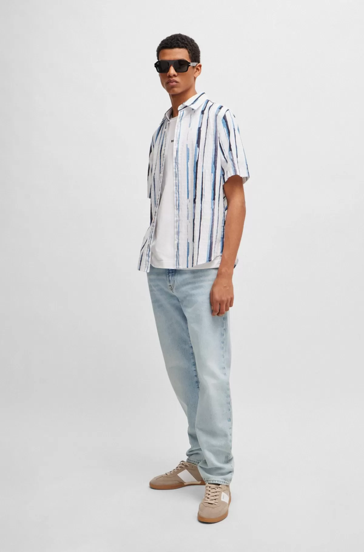 HUGO BOSS Regular Fit Jeans I Blå Denim Uden Stræk Lyseblå Store