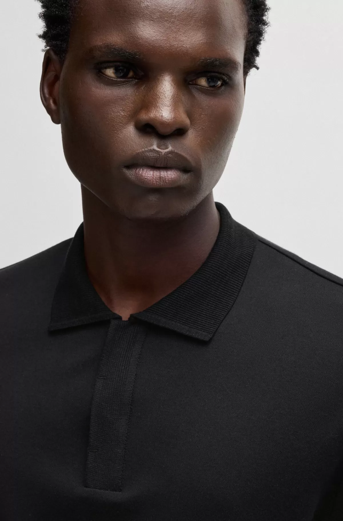 HUGO BOSS Regular Fit Poloshirt I Bomuld Og Kashmir Sort Clearance
