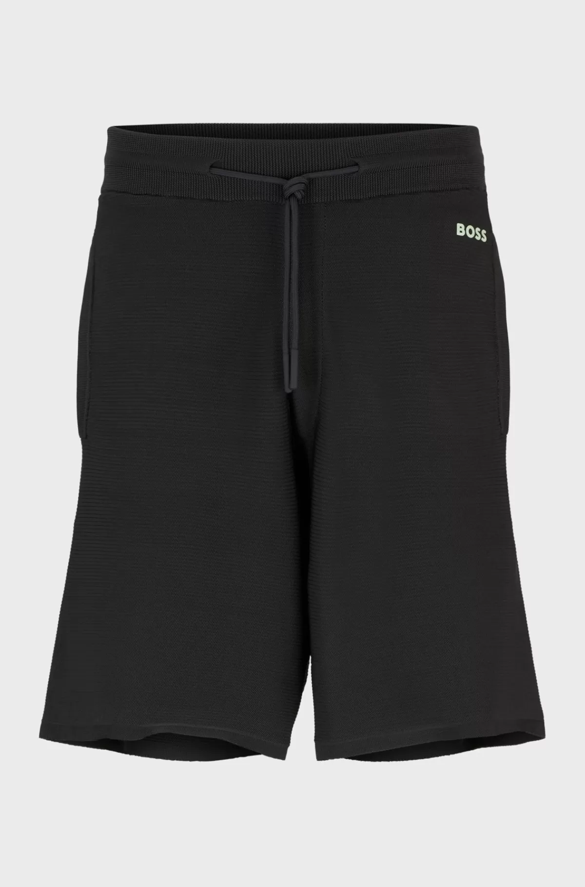 HUGO BOSS Regular Fit Shorts I Stof Med Stræk Samt Logo Mørkegrå Store