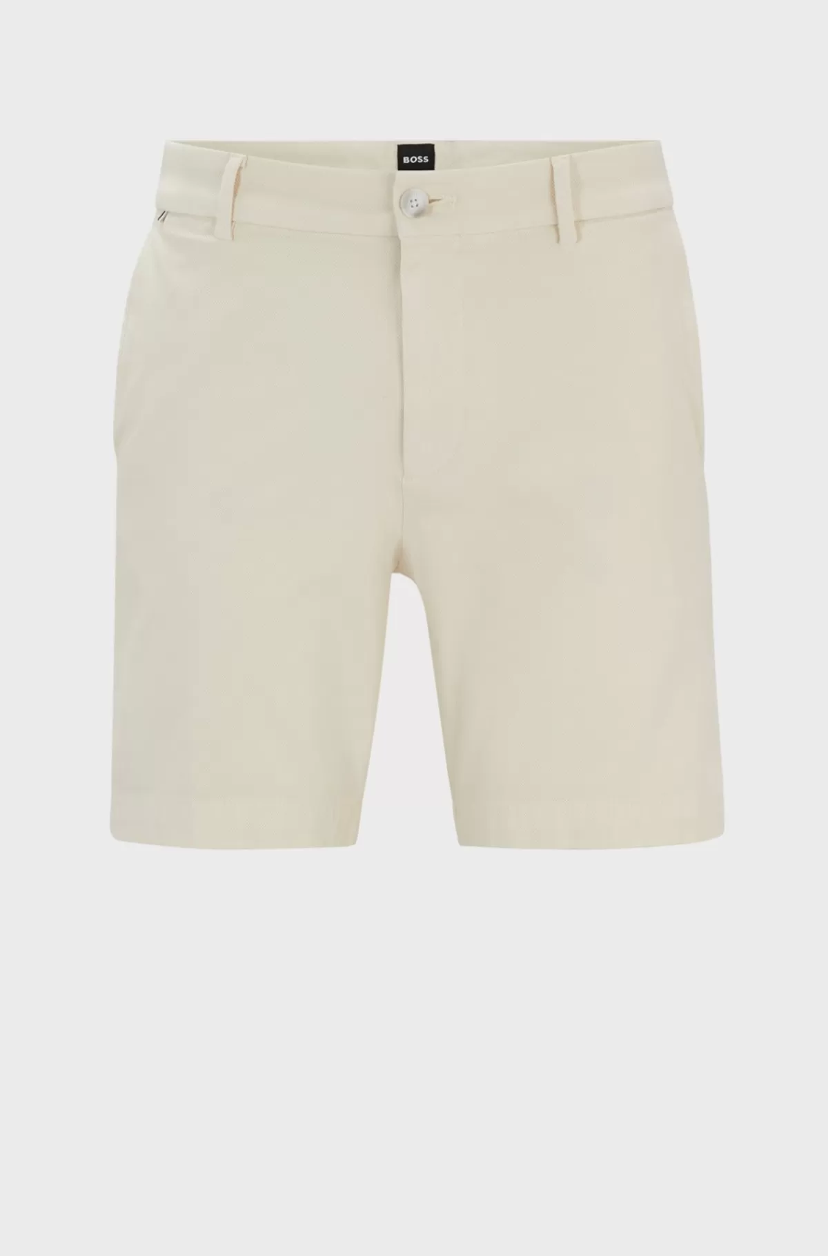 HUGO BOSS Regular Fit Shorts Med Almindelig Talje I Bomuld Med Stræk Naturlig Sale