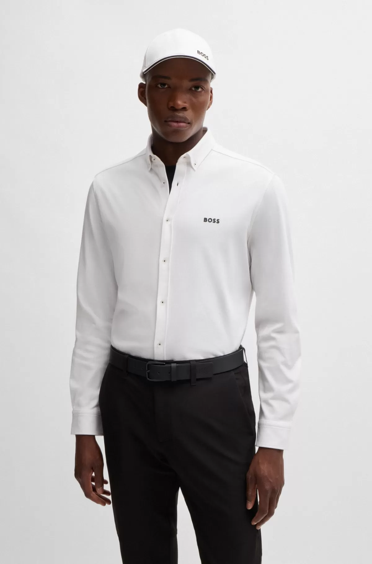 HUGO BOSS Regular Fit Skjorte I Strygelet Bomuld Hvid Online