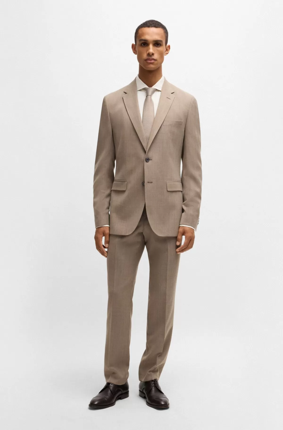 HUGO BOSS Regular Fit Skjorte I Twill Med Bomuld Og Kashmir Hvid Online