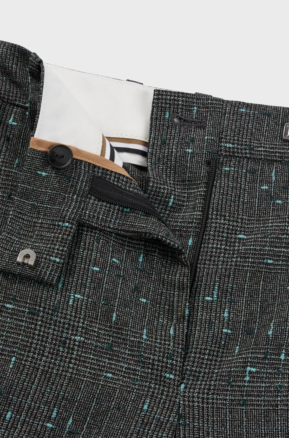 HUGO BOSS Regular Fit Ternede Bukser I En Blanding Med Ny Uld Grå mønstret Flash Sale