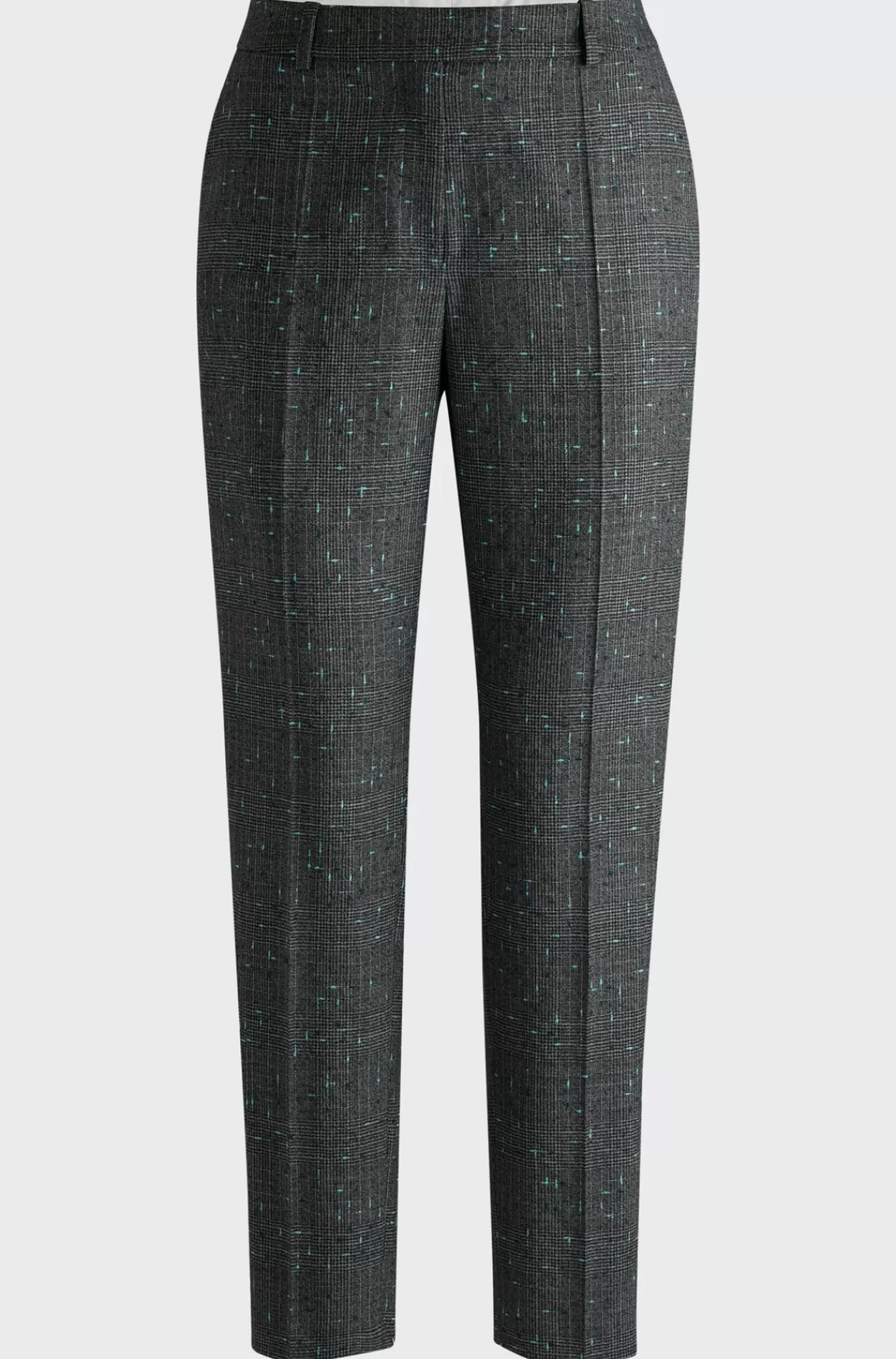 HUGO BOSS Regular Fit Ternede Bukser I En Blanding Med Ny Uld Grå mønstret Flash Sale