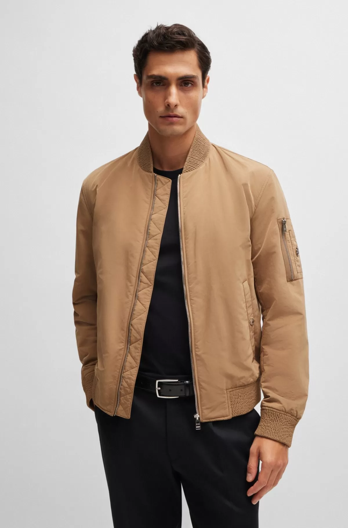 HUGO BOSS Regular Fit Vandskyende Jakke Beige Outlet