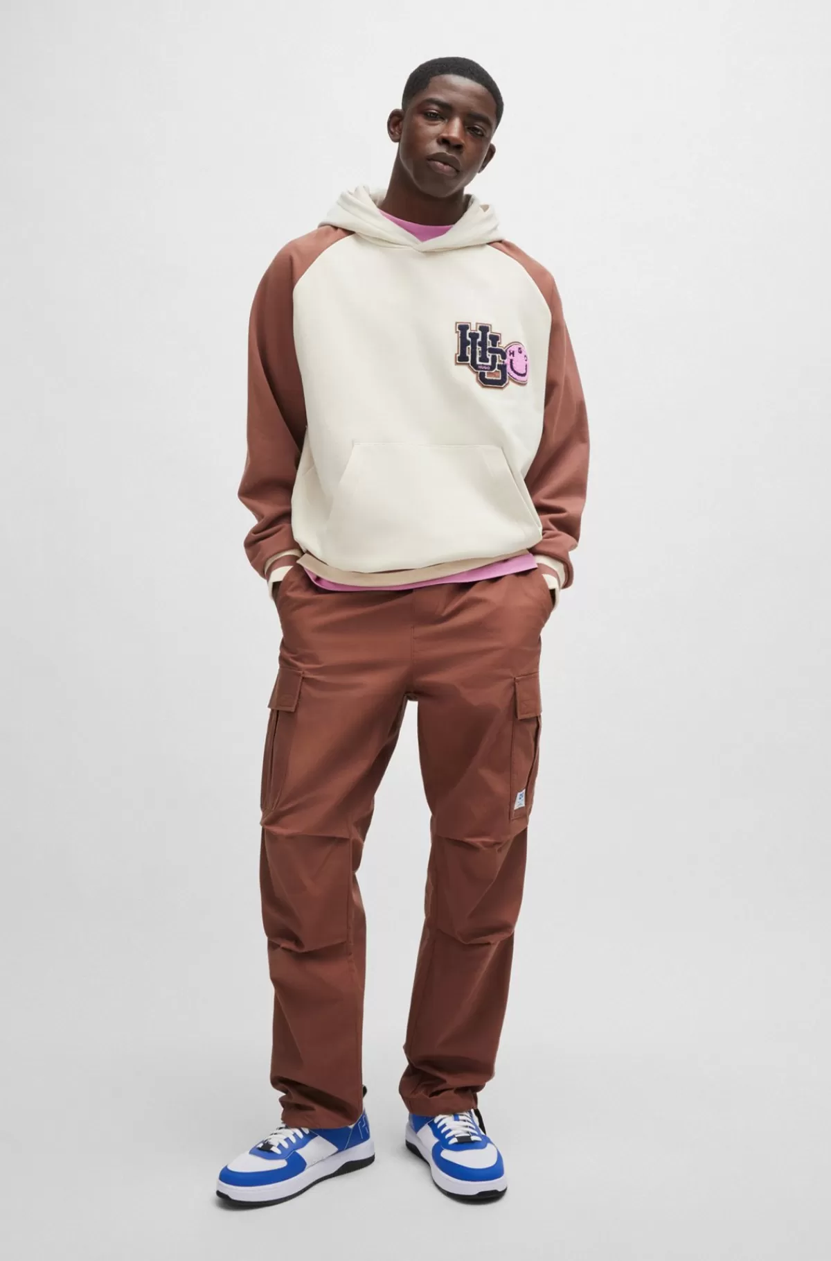 HUGO BOSS Relaxed Fit Cargobukser I Struktureret Bomuld Brun Best Sale