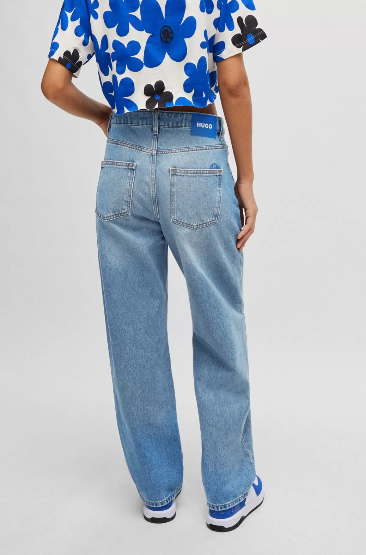 HUGO BOSS Relaxed Fit Jeans I Mellem Bomuldsdenim Blå Shop