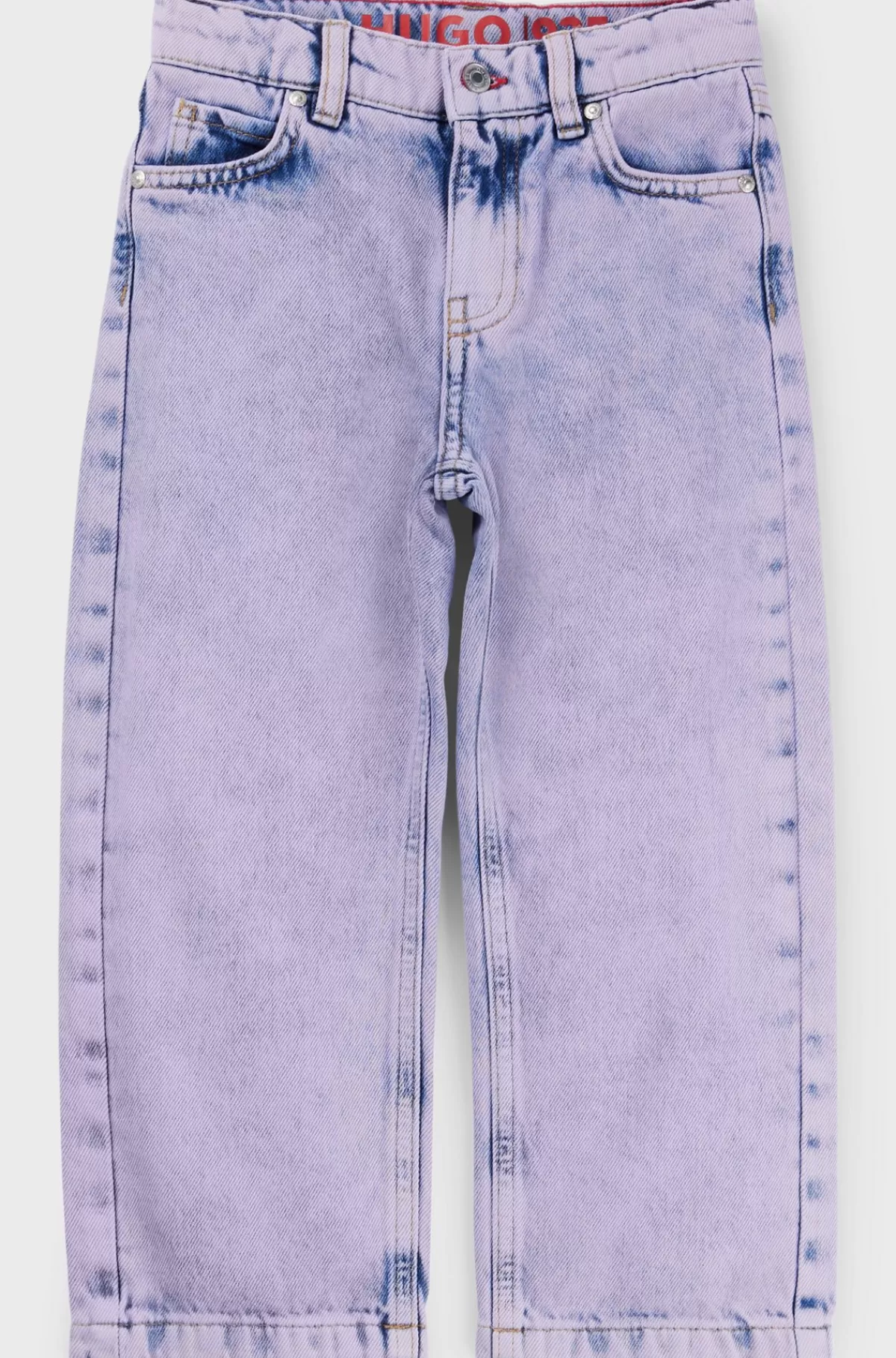 HUGO BOSS Relaxed Fit Jeans I Overfarvet, Lilla Denim Til Børn Lyslilla Cheap