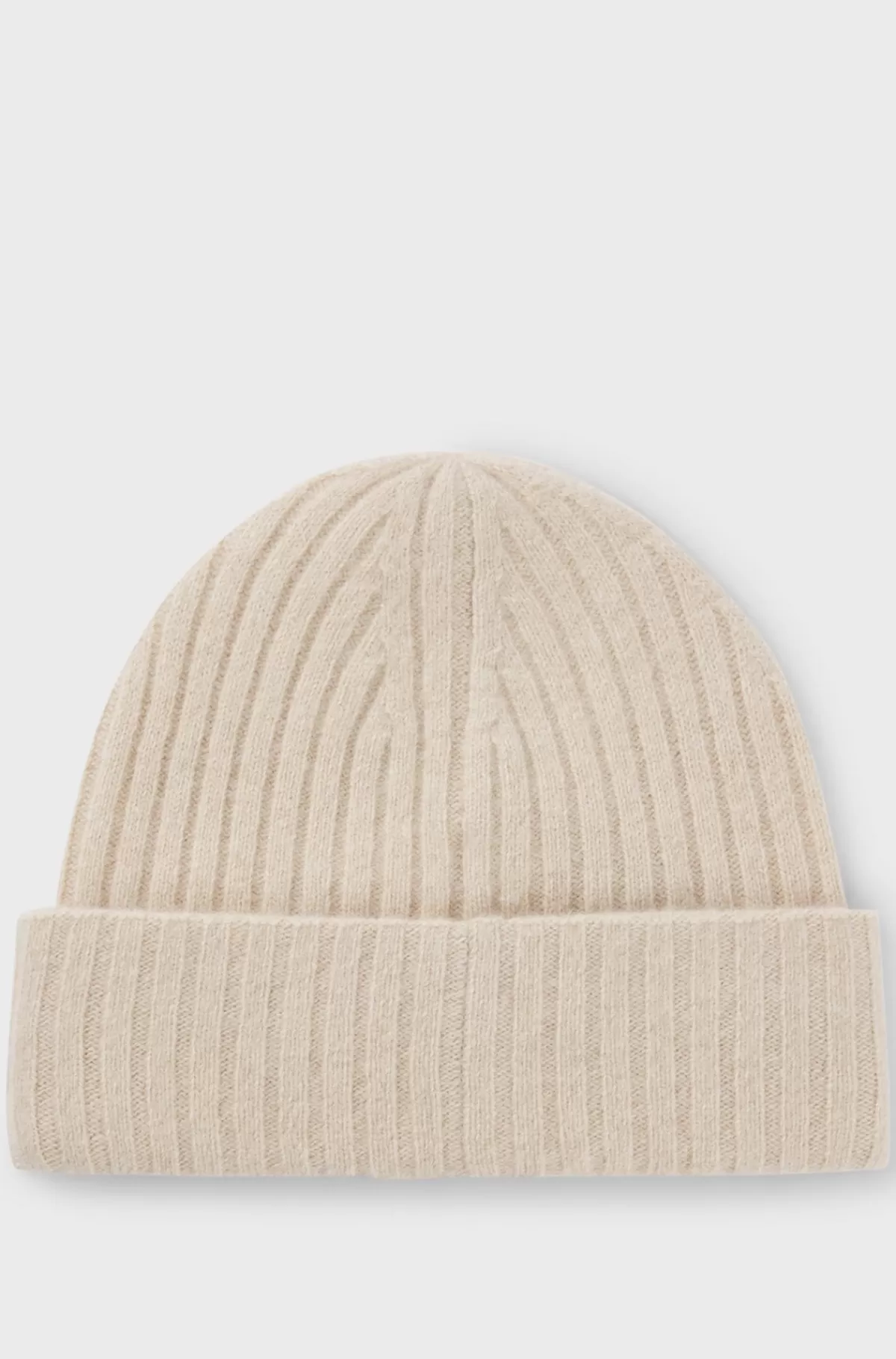 HUGO BOSS Ribstrikket Hue I Kashmir Og Uld Hvid Cheap