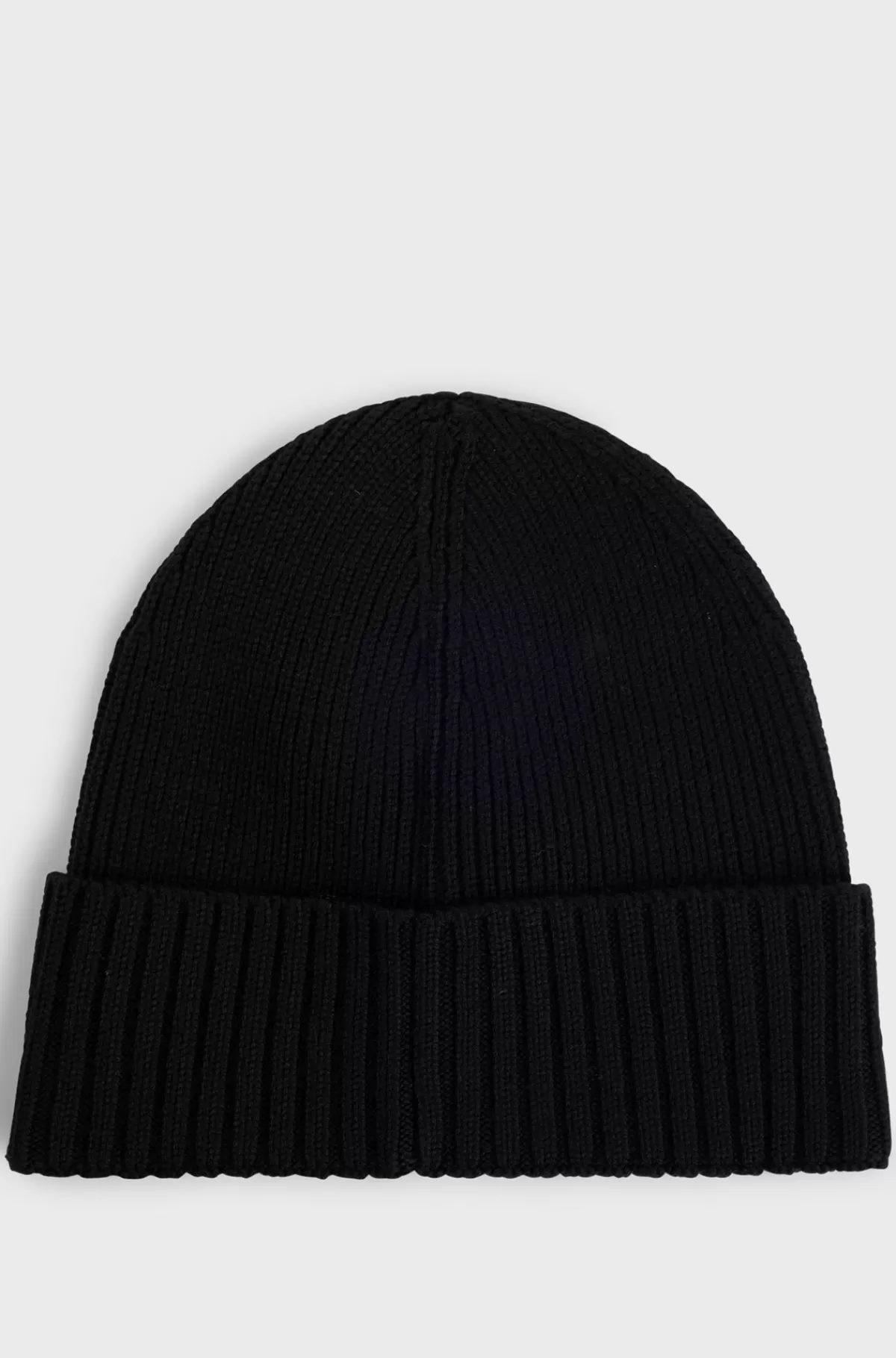 HUGO BOSS Ribstrikket Hue I Ny Uld Sort Cheap