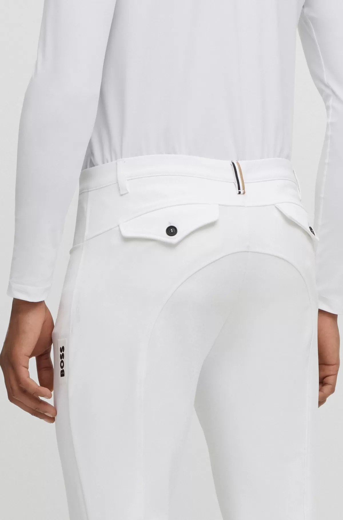 HUGO BOSS Ridebukser Med Fuldgrip Til Hestesport I Materiale Med Ekstra Stræk Hvid Best