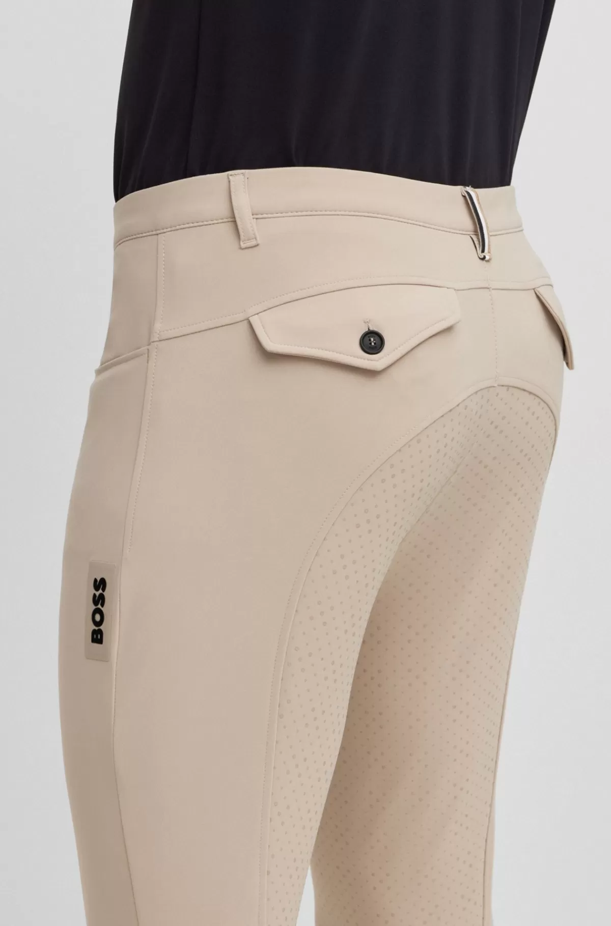 HUGO BOSS Ridebukser Med Fuldgrip Til Hestesport I Materiale Med Ekstra Stræk Beige Clearance