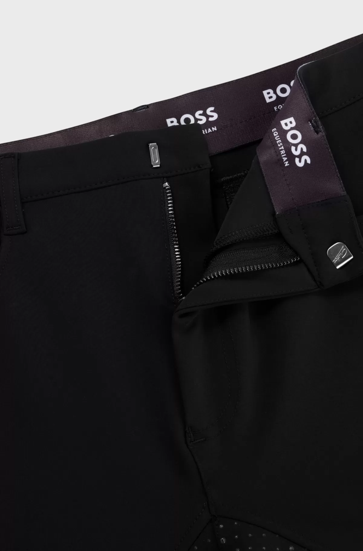 HUGO BOSS Ridebukser Med Fuldgrip Til Hestesport I Materiale Med Ekstra Stræk Sort New
