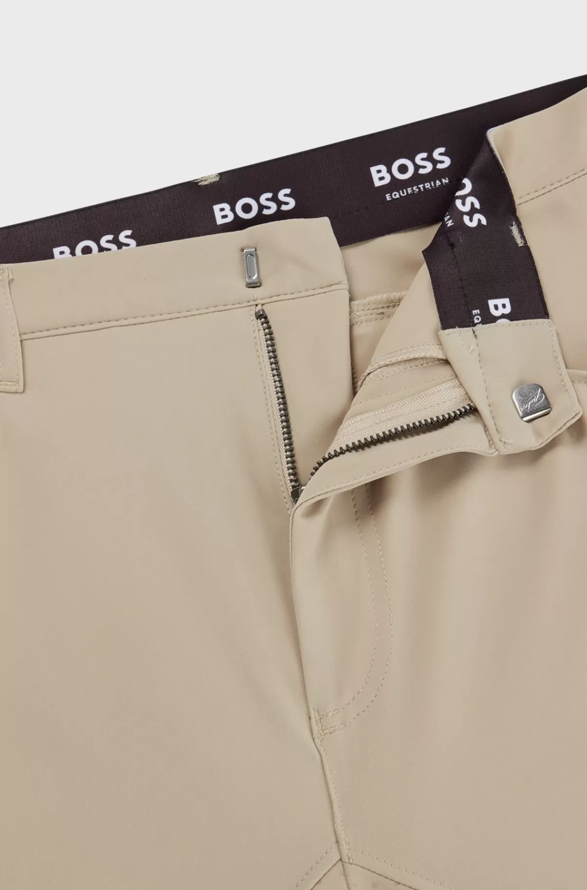 HUGO BOSS Ridebukser Med Fuldgrip Til Hestesport I Materiale Med Ekstra Stræk Beige Clearance