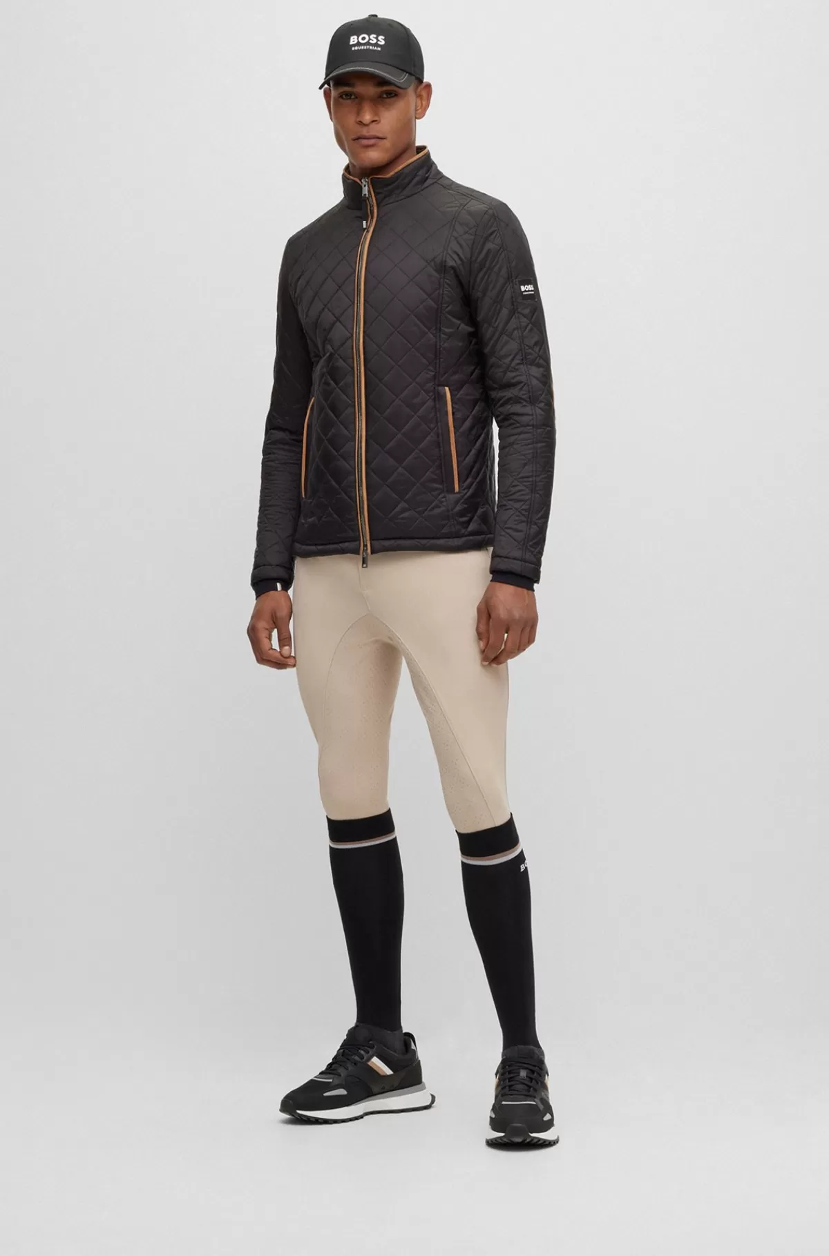 HUGO BOSS Ridebukser Med Fuldgrip Til Hestesport I Materiale Med Ekstra Stræk Beige Clearance