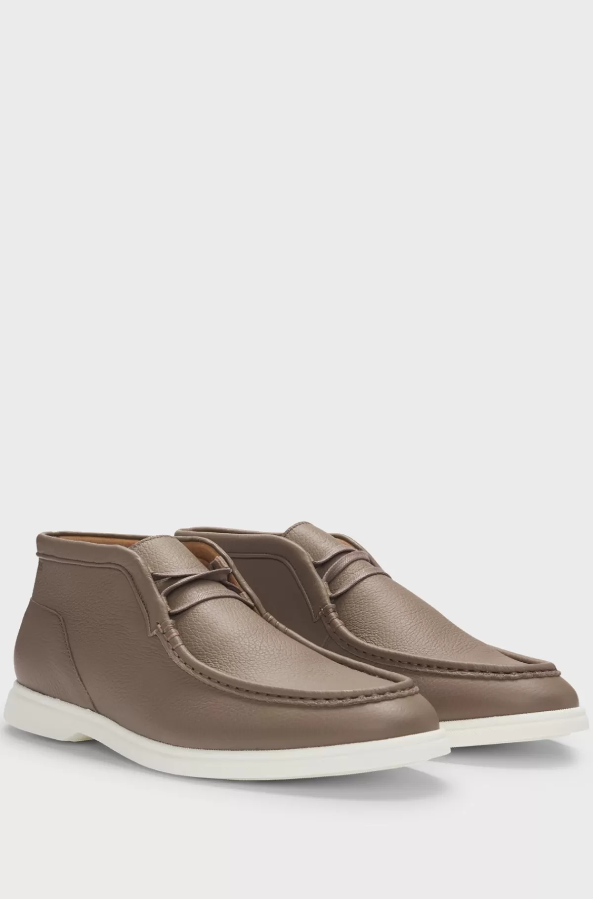 HUGO BOSS Ørkenstøvler I Blødt Læder Med Kantsyet Overlæder Beige Hot