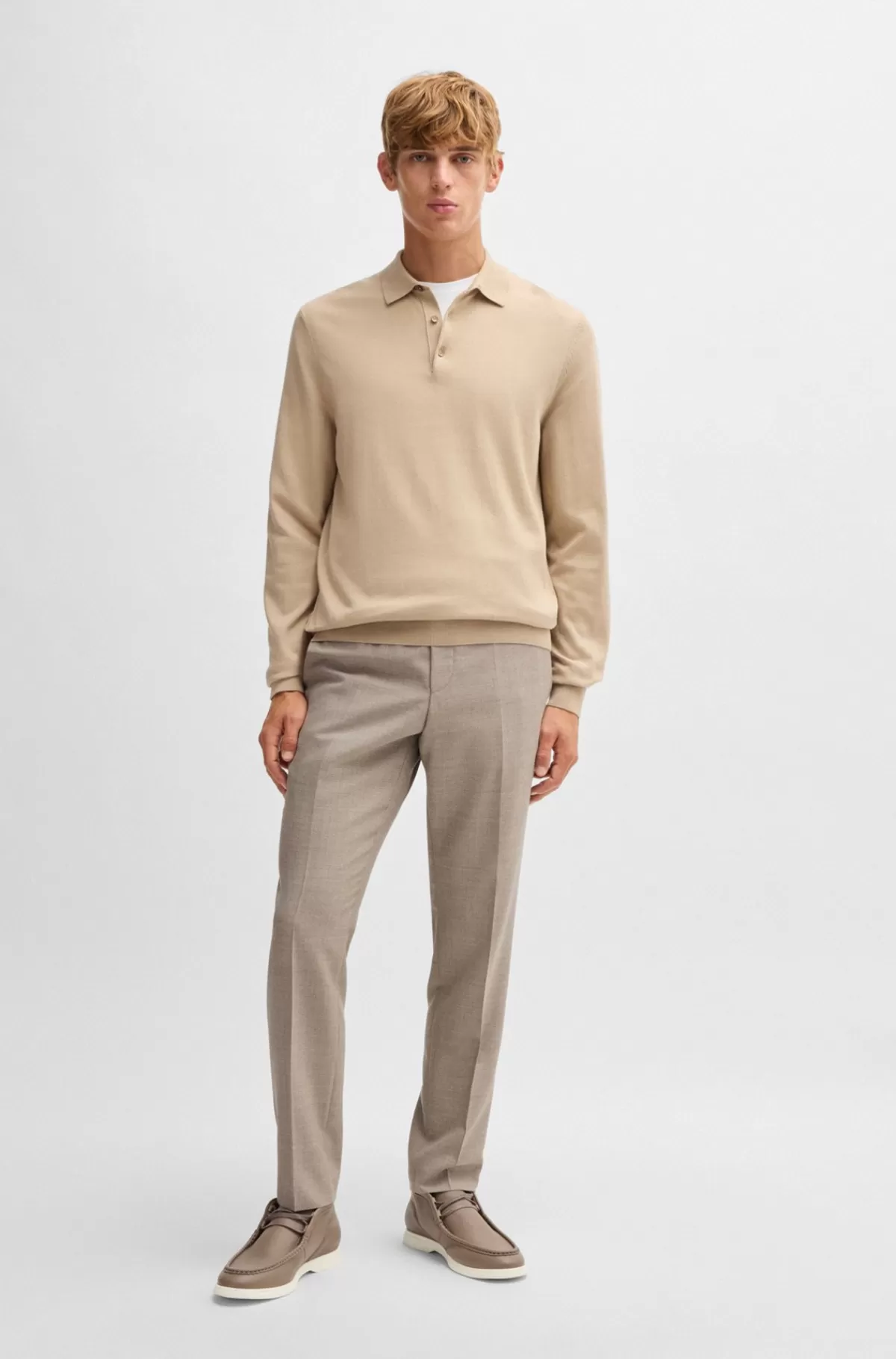 HUGO BOSS Ørkenstøvler I Blødt Læder Med Kantsyet Overlæder Beige Hot