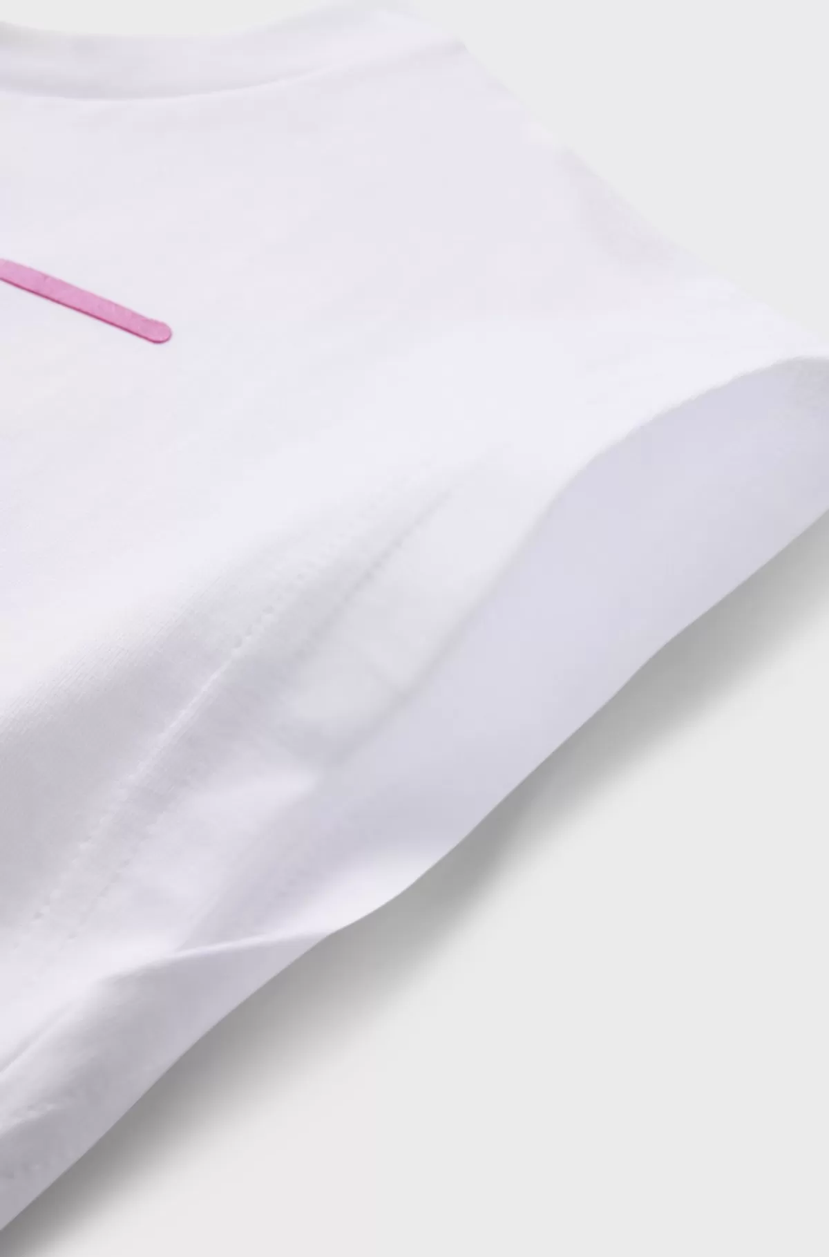 HUGO BOSS Ærmeløs T-shirt I Bomuld Til Børn Med Metallisk Logo I Håndskrevet Stil Hvid Hot