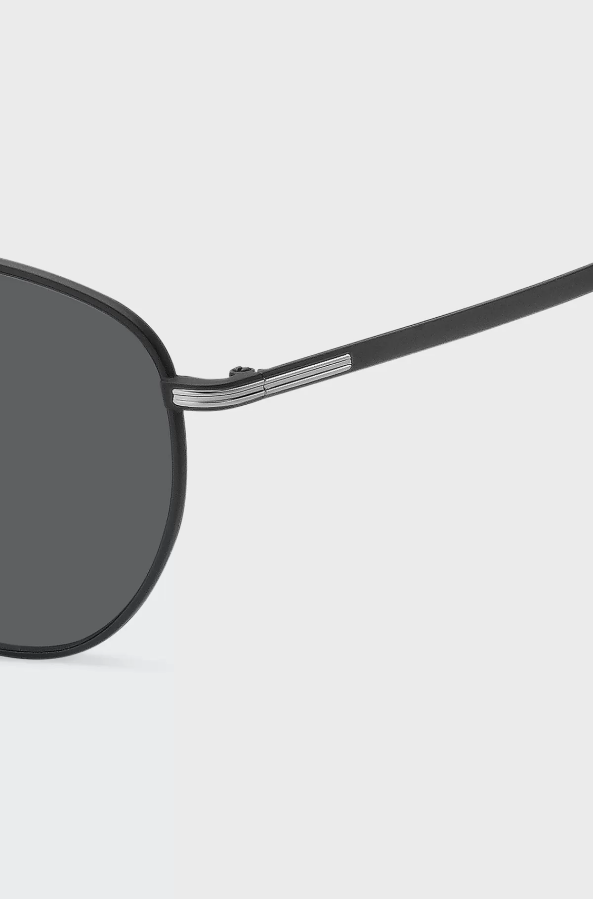 HUGO BOSS Runde Solbriller I Acetat Med Dobbelt Bro Sort Cheap