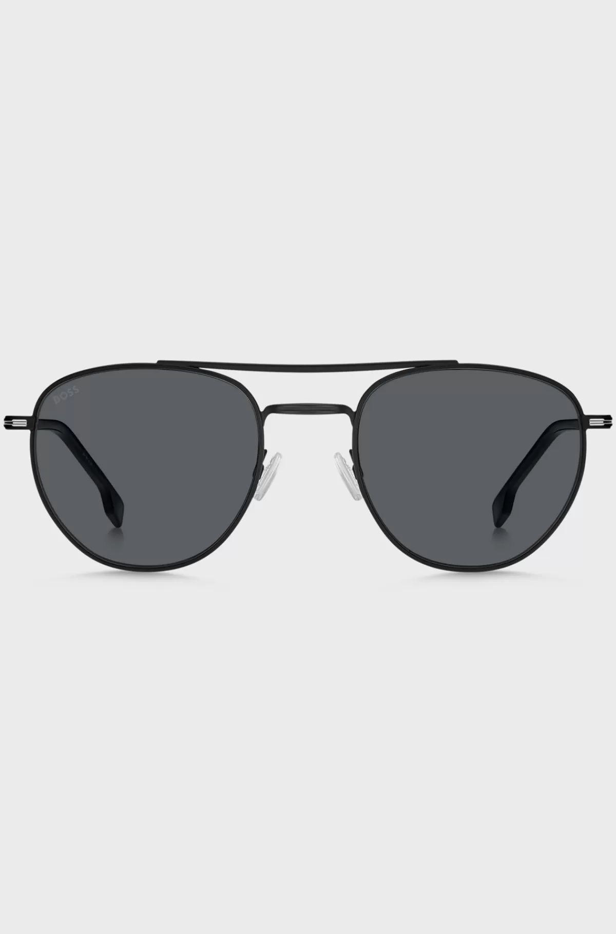 HUGO BOSS Runde Solbriller I Acetat Med Dobbelt Bro Sort Cheap