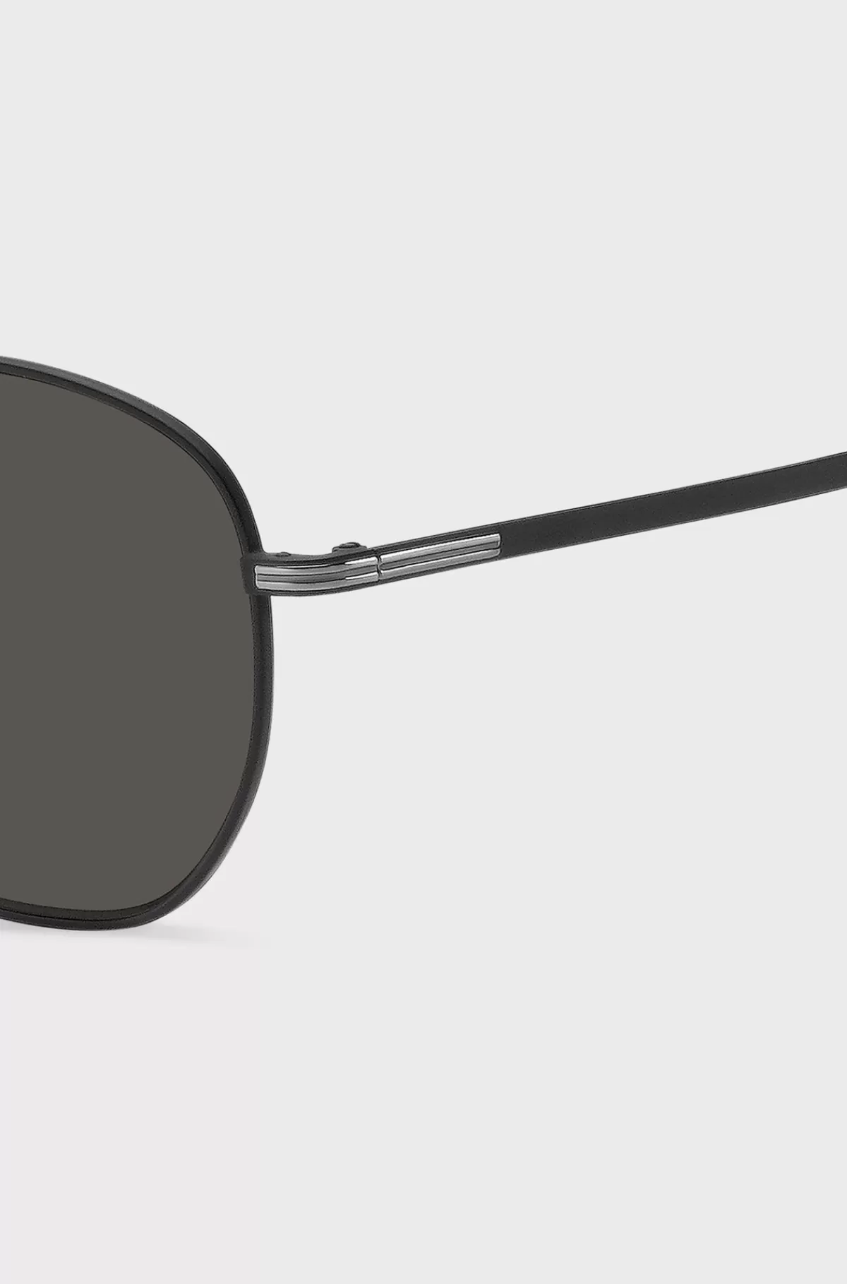 HUGO BOSS Runde Solbriller I Acetat Med Sølvfarvet Metal Sort Cheap